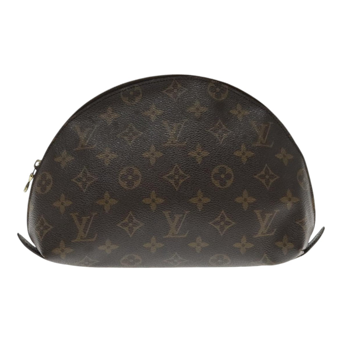 LOUIS VUITTON Monogram Trousse Demi Ronde Cosmetic Pouch M47520 LV Auth 94325