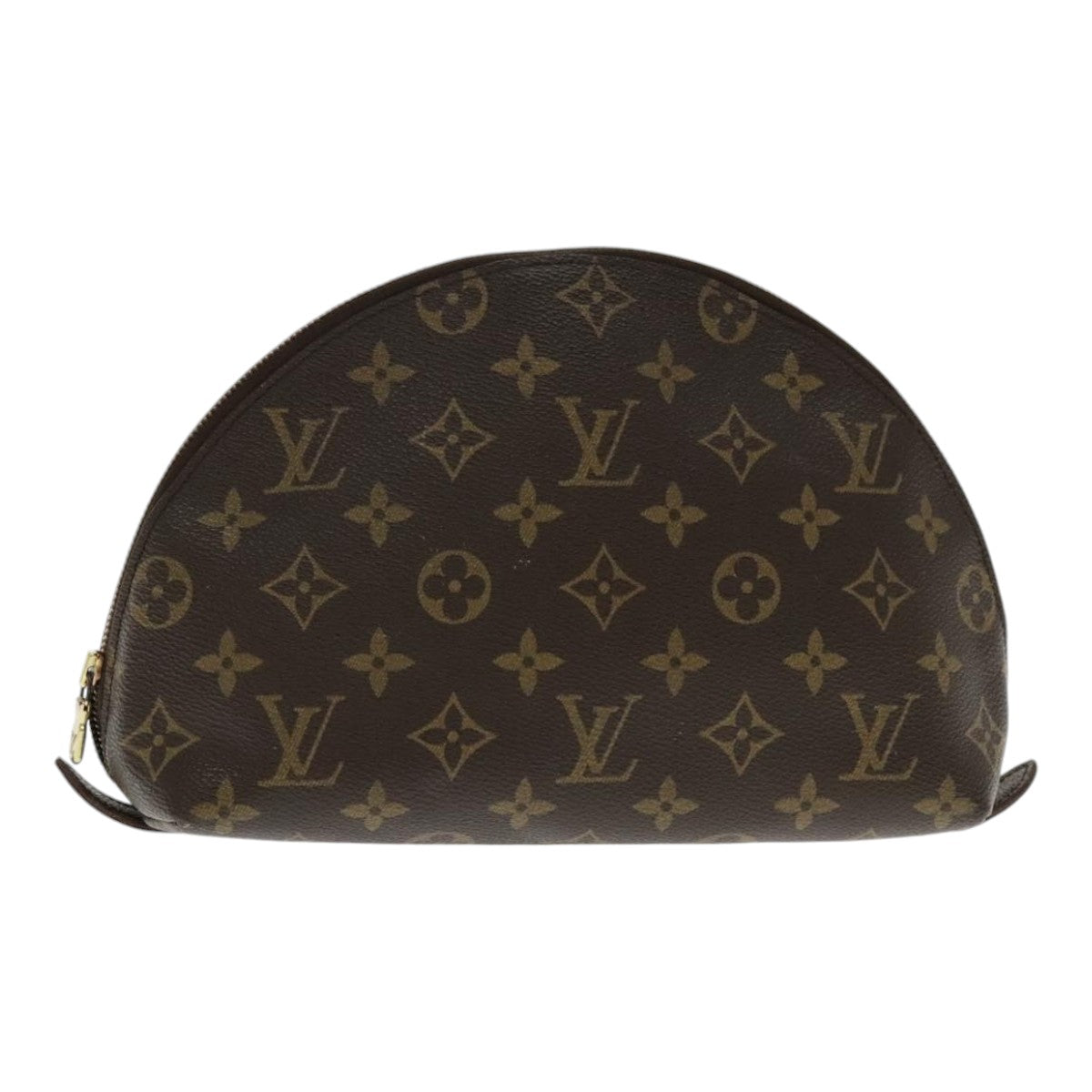 LOUIS VUITTON Monogram Trousse Demi Ronde Cosmetic Pouch M47520 LV Auth 94326