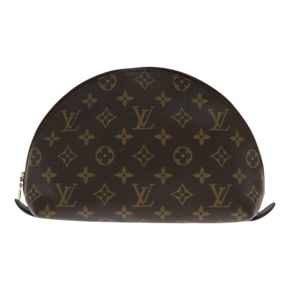 LOUIS VUITTON Monogram Trousse Demi Ronde Cosmetic Pouch M47520 LV Auth 94326