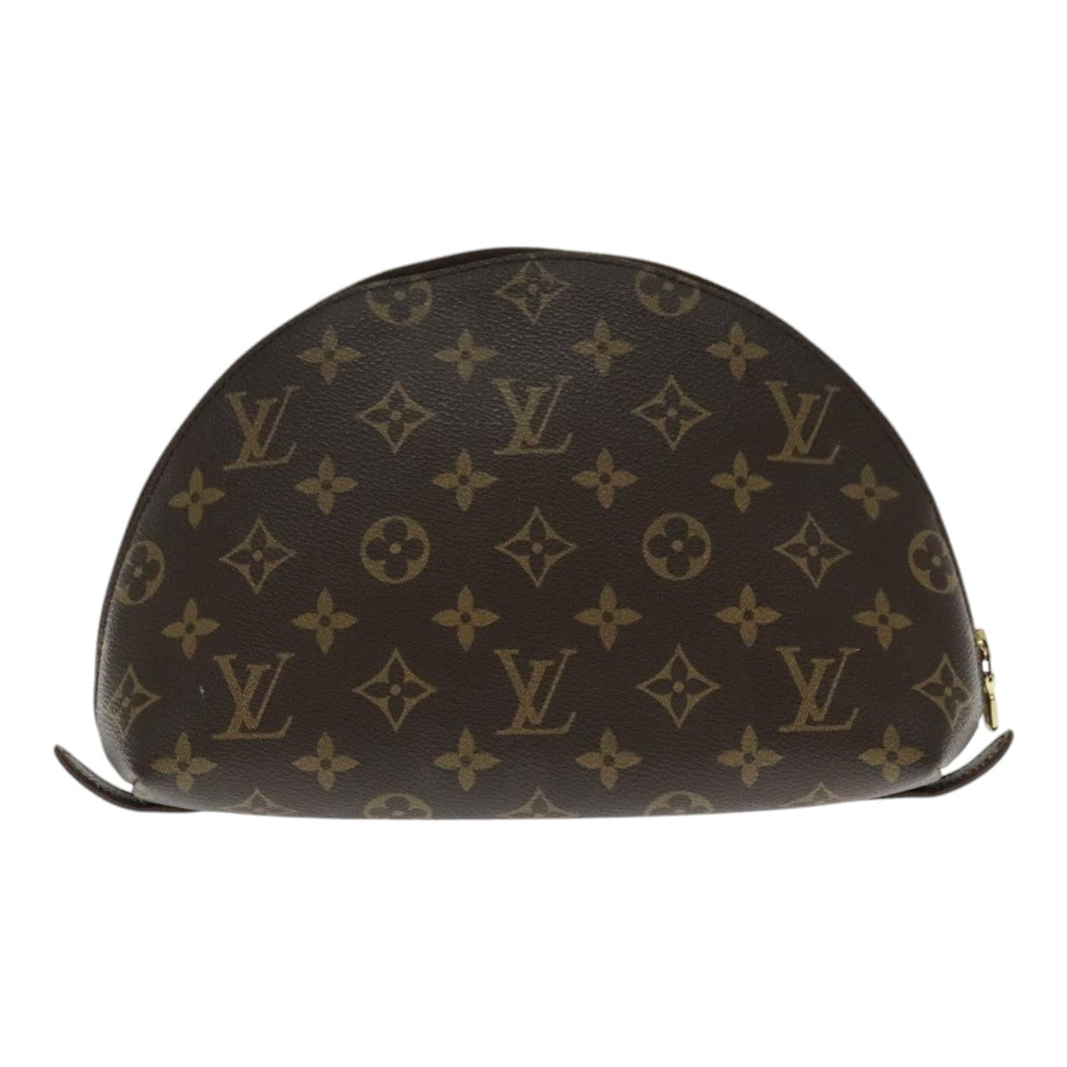 LOUIS VUITTON Monogram Trousse Demi Ronde Cosmetic Pouch M47520 LV Auth 94326