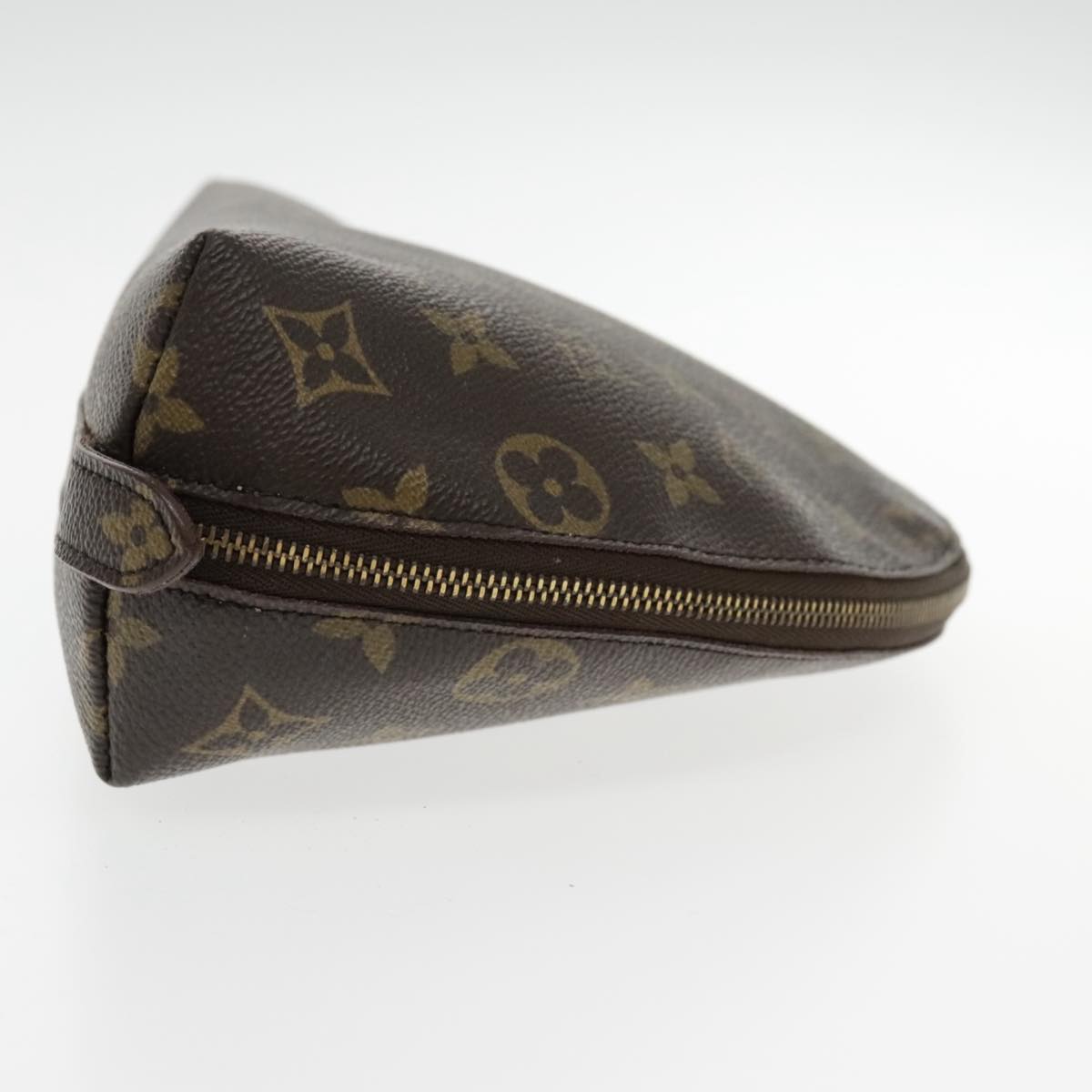 LOUIS VUITTON Monogram Trousse Demi Ronde Cosmetic Pouch M47520 LV Auth 94326