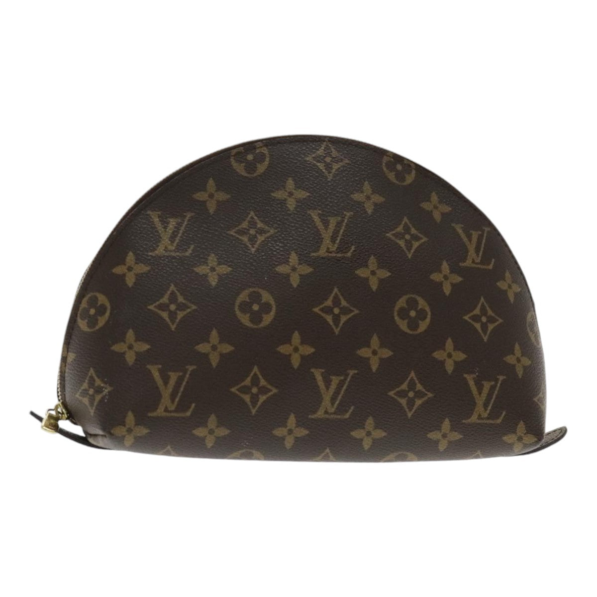 LOUIS VUITTON Monogram Trousse Demi Ronde Cosmetic Pouch M47520 LV Auth 94327