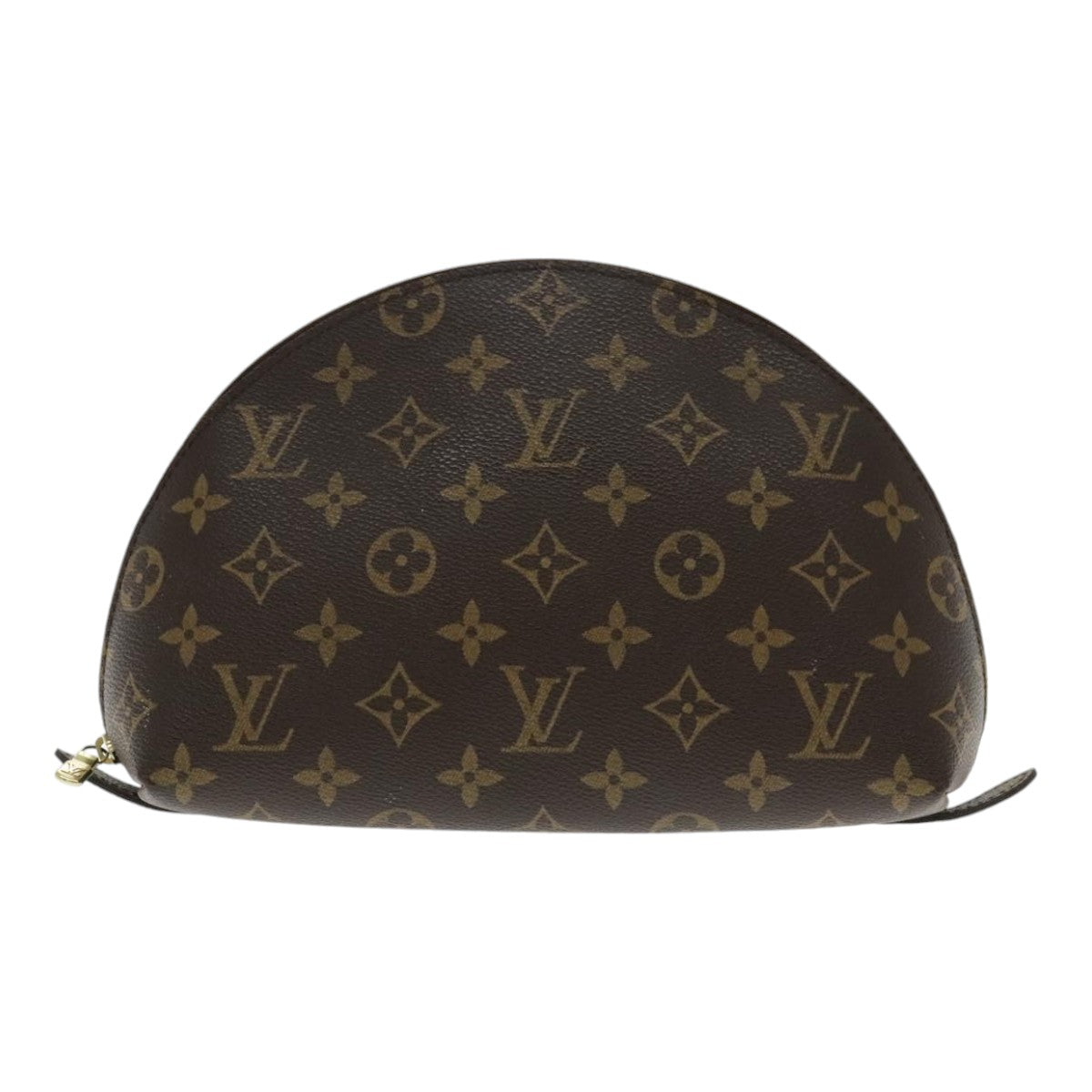 LOUIS VUITTON Monogram Trousse Demi Ronde Cosmetic Pouch M47520 LV Auth 94327