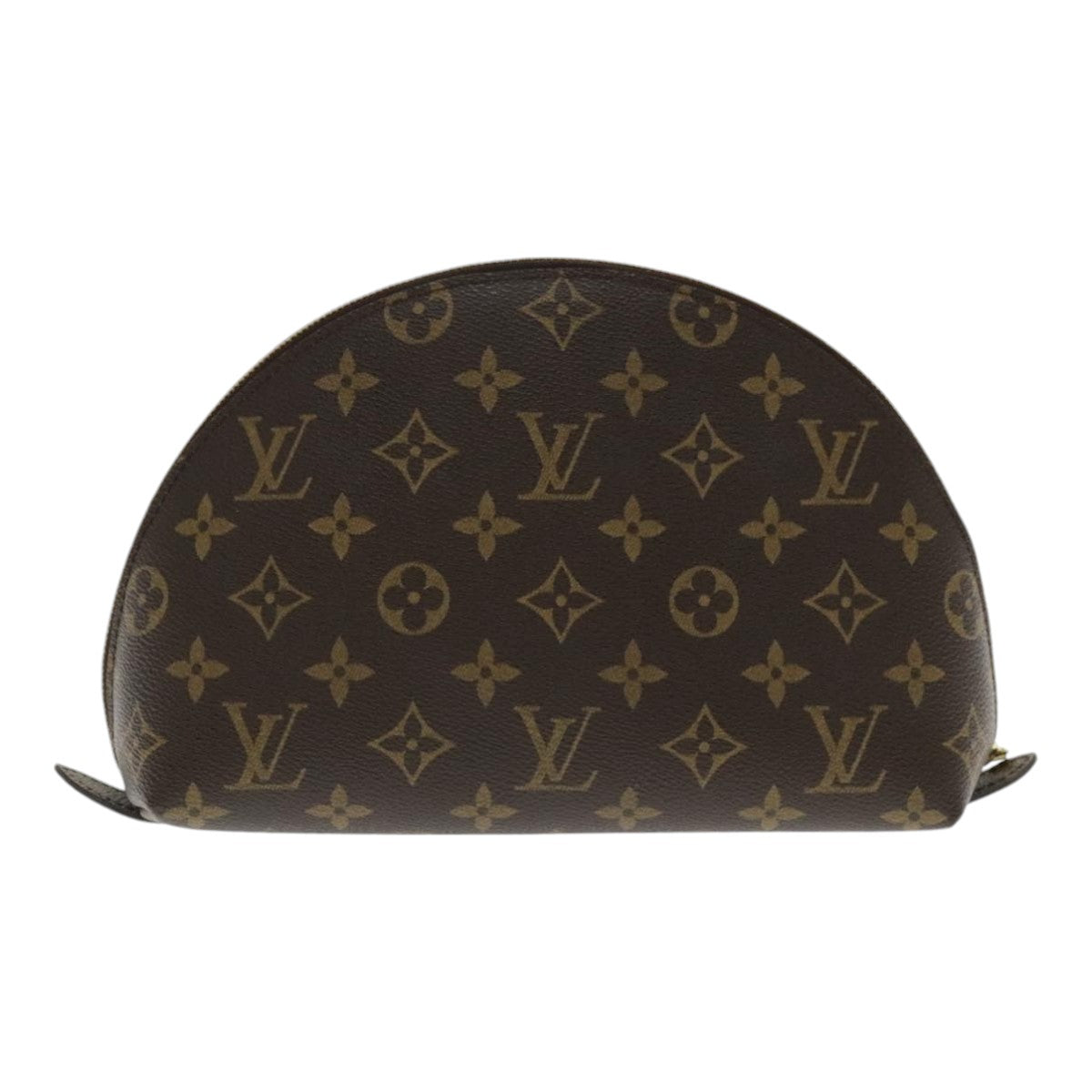 LOUIS VUITTON Monogram Trousse Demi Ronde Cosmetic Pouch M47520 LV Auth 94327