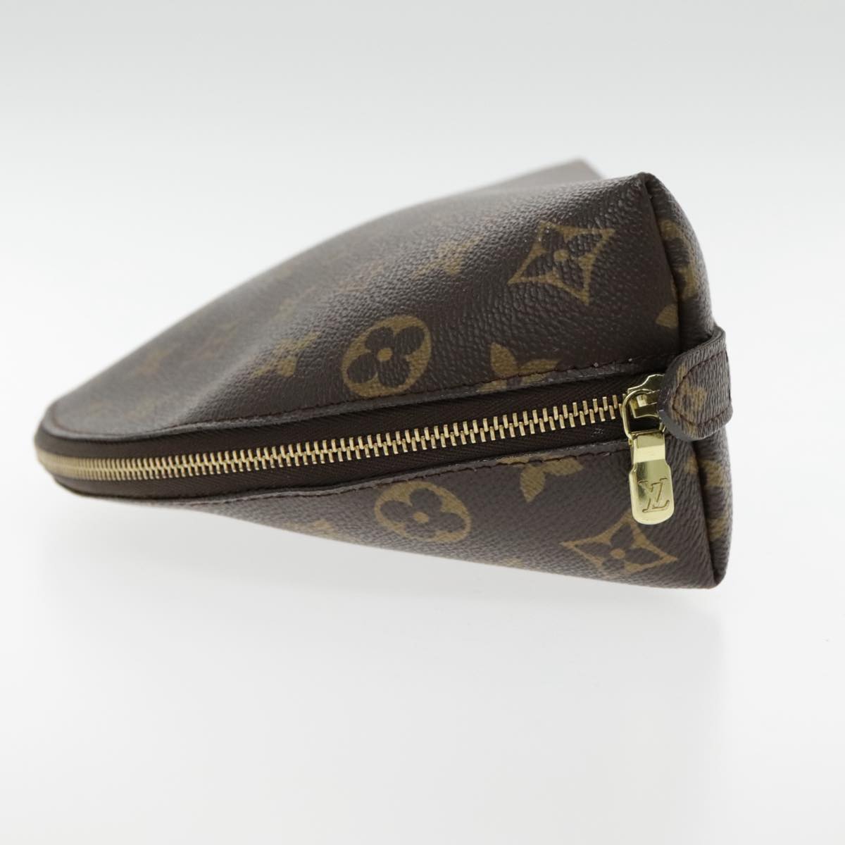 LOUIS VUITTON Monogram Trousse Demi Ronde Cosmetic Pouch M47520 LV Auth 94327