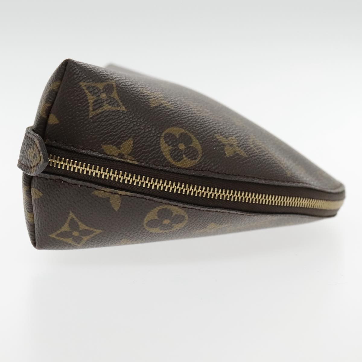 LOUIS VUITTON Monogram Trousse Demi Ronde Cosmetic Pouch M47520 LV Auth 94327