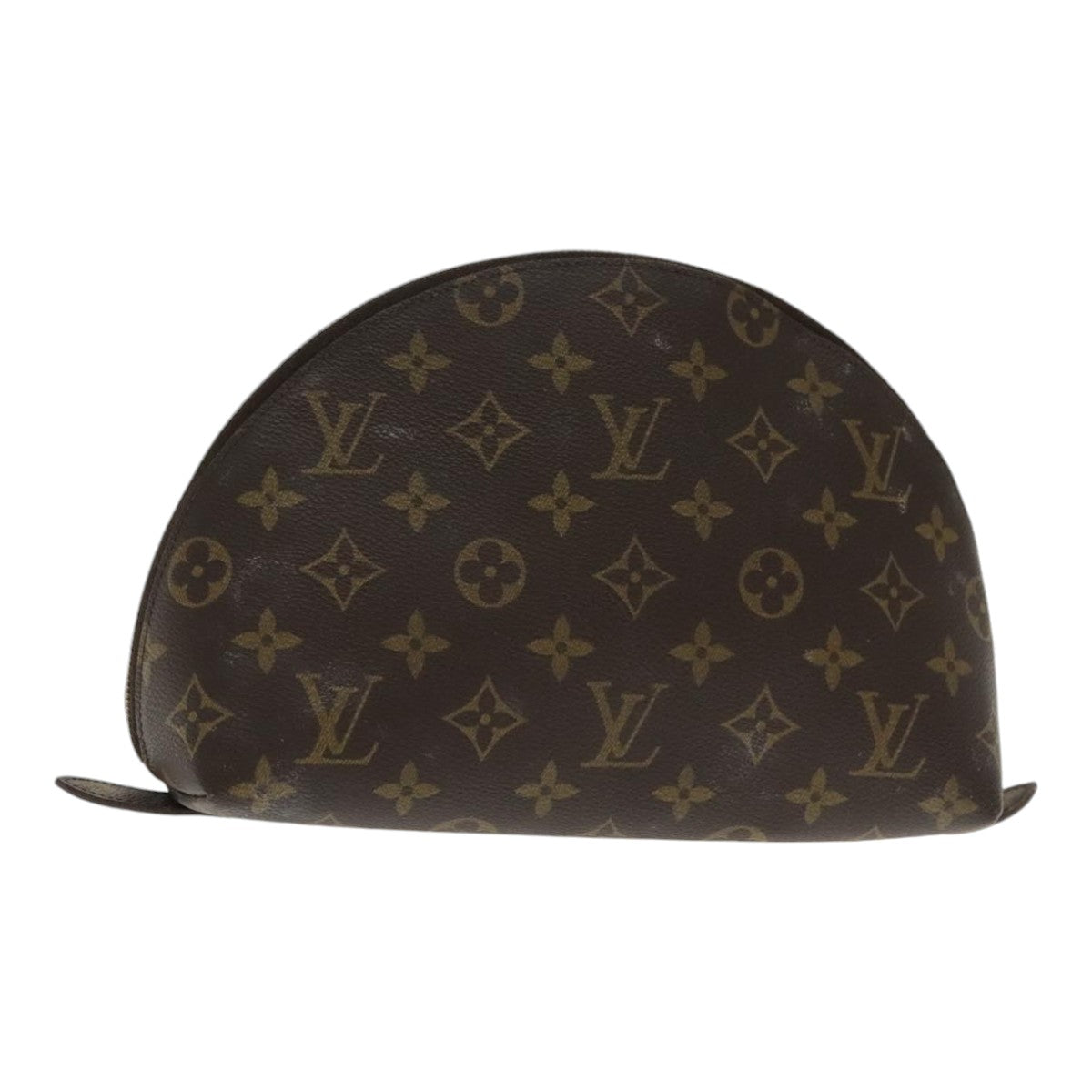 LOUIS VUITTON Monogram Trousse Demi Ronde Cosmetic Pouch M47520 LV Auth 94328