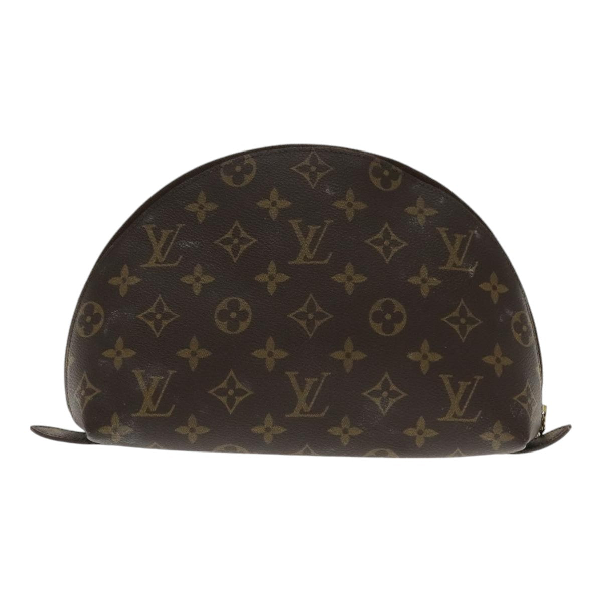 LOUIS VUITTON Monogram Trousse Demi Ronde Cosmetic Pouch M47520 LV Auth 94328