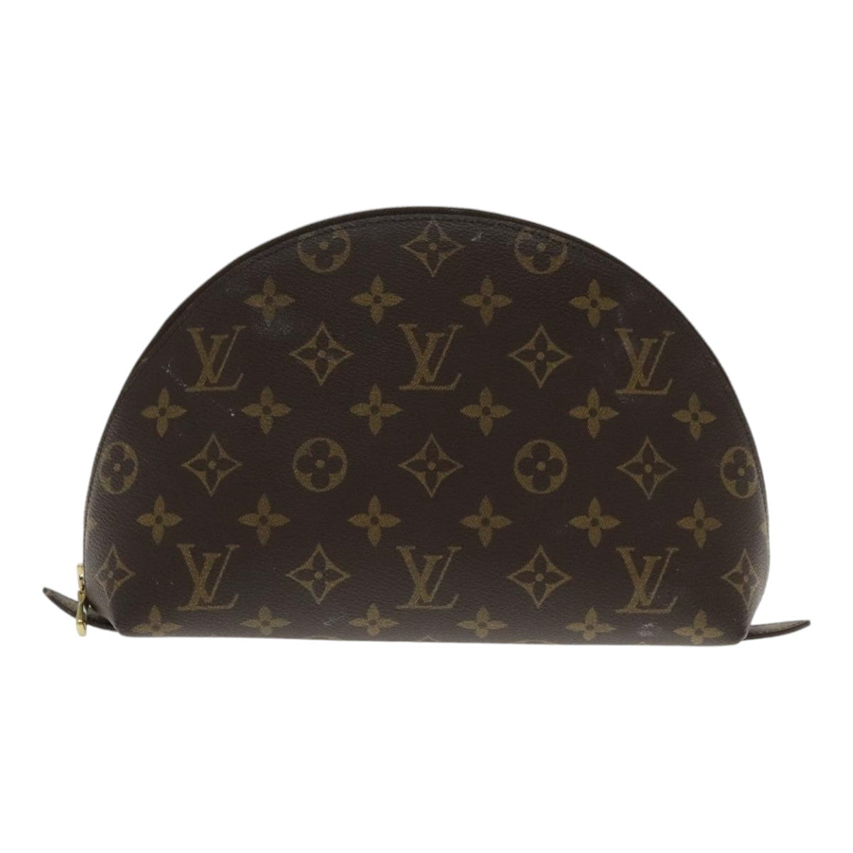 LOUIS VUITTON Monogram Trousse Demi Ronde Cosmetic Pouch M47520 LV Auth 94328