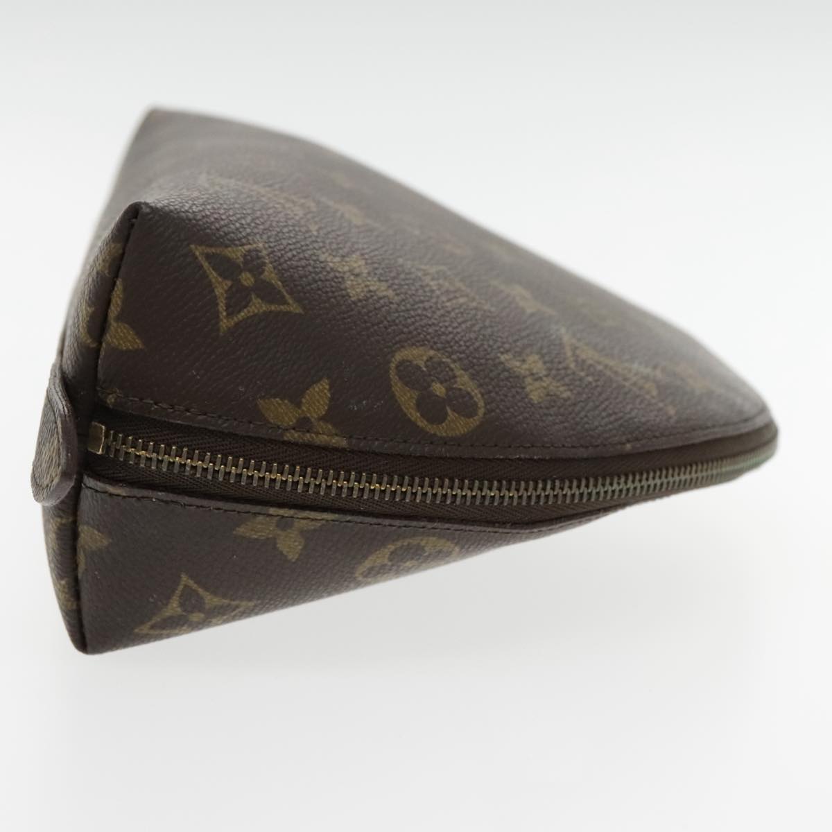 LOUIS VUITTON Monogram Trousse Demi Ronde Cosmetic Pouch M47520 LV Auth 94328