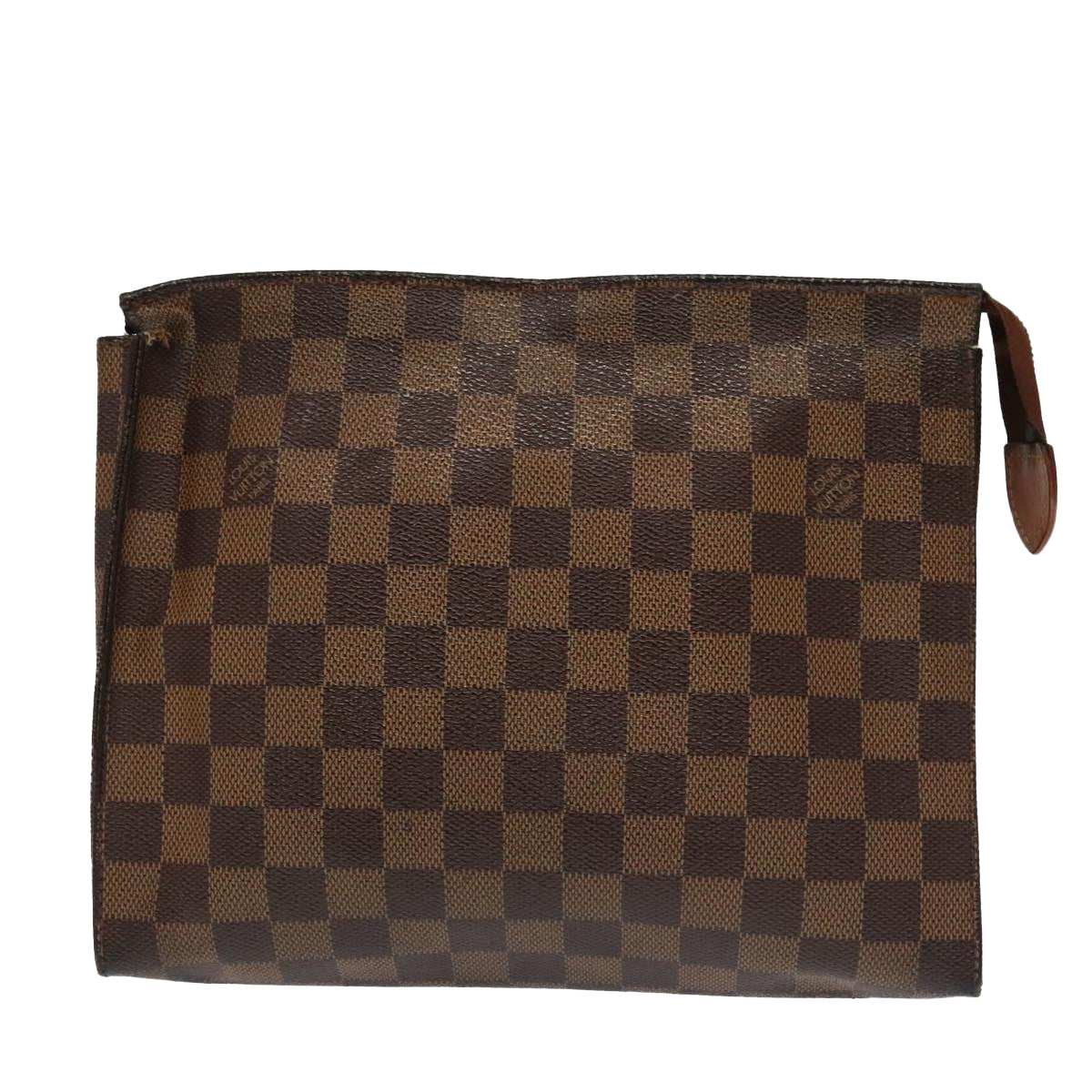 LOUIS VUITTON Damier Ebene Poche Toilette 26 Pouch N47543 LV Auth 94331