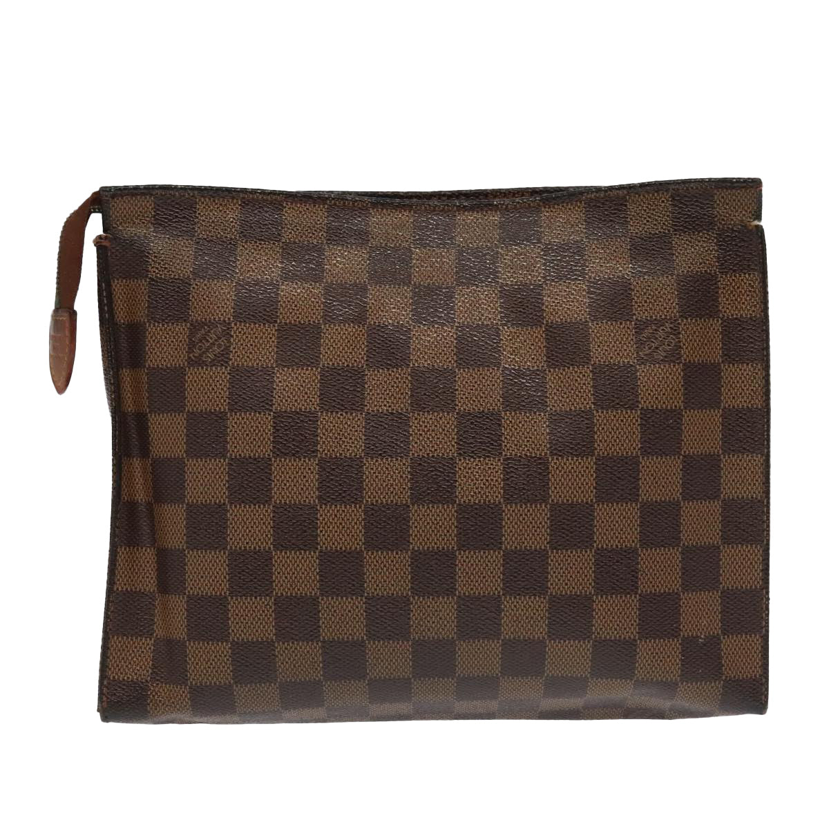 LOUIS VUITTON Damier Ebene Poche Toilette 26 Pouch N47543 LV Auth 94331