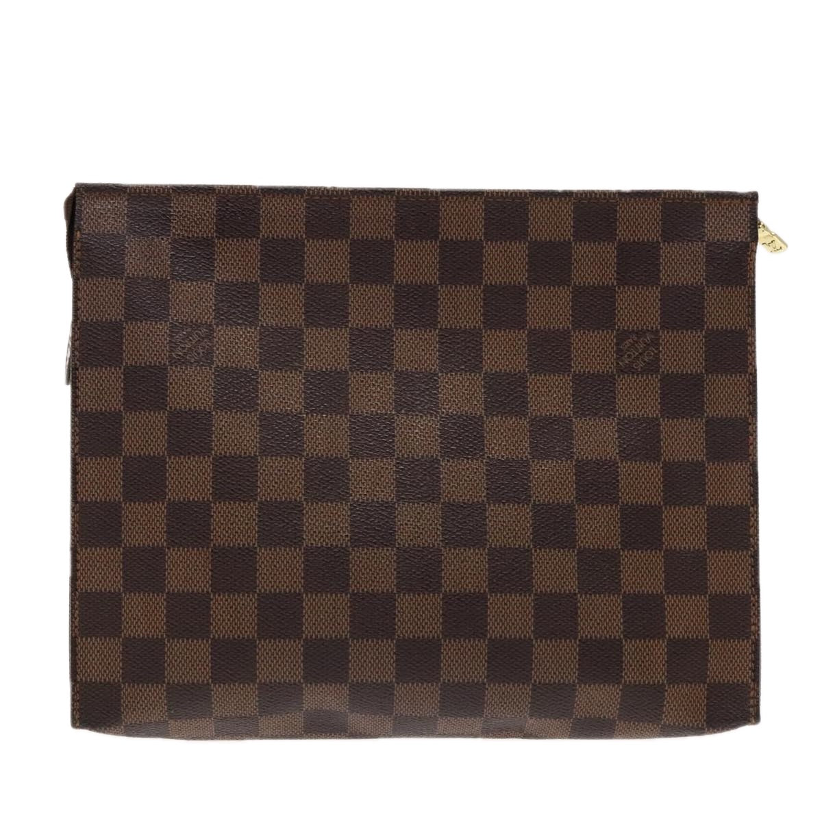 LOUIS VUITTON Damier Ebene Poche Toilette 26 Pouch N47543 LV Auth 94387