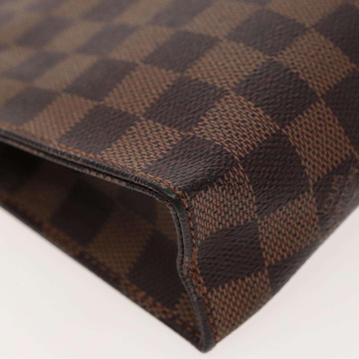 LOUIS VUITTON Damier Ebene Poche Toilette 26 Pouch N47543 LV Auth 94387