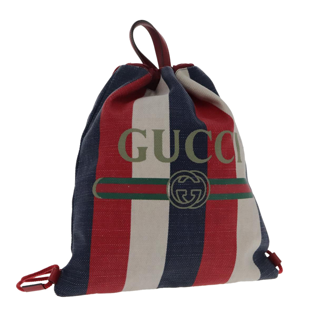 GUCCI Backpack Canvas Blue Red 473872 Auth 94433