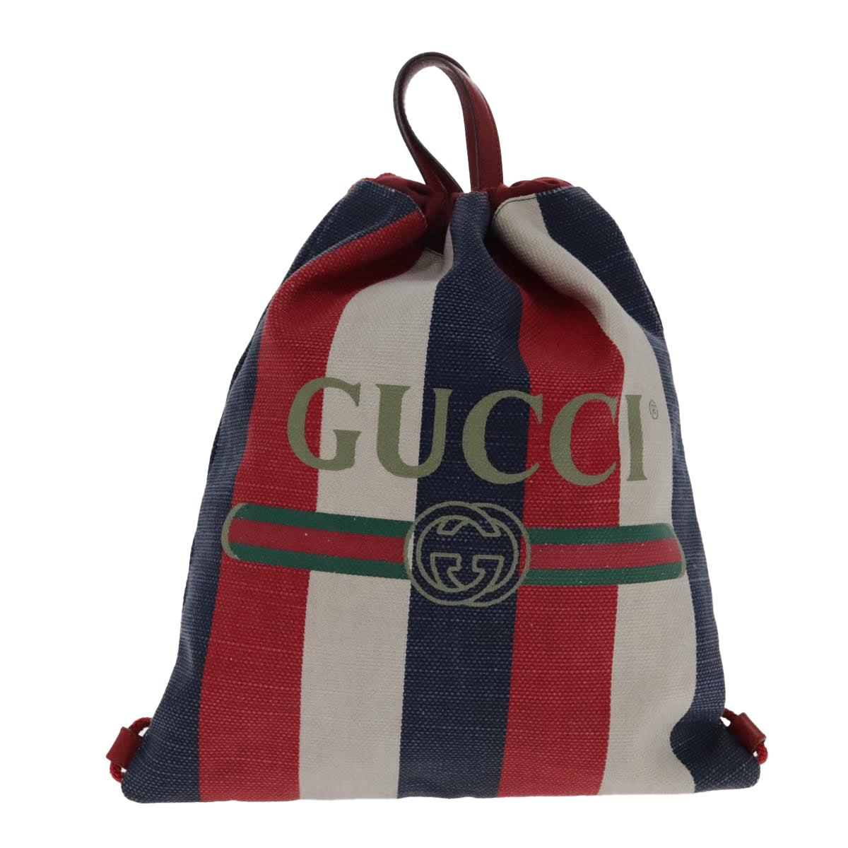 GUCCI Backpack Canvas Blue Red 473872 Auth 94433