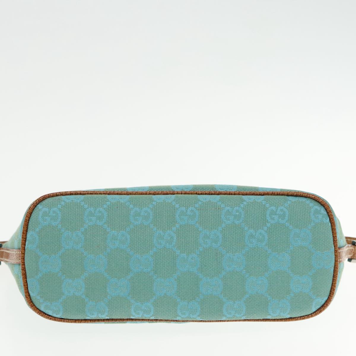 GUCCI GG Canvas Accessory Pouch Turquoise Blue Silver 07193 Auth 94436