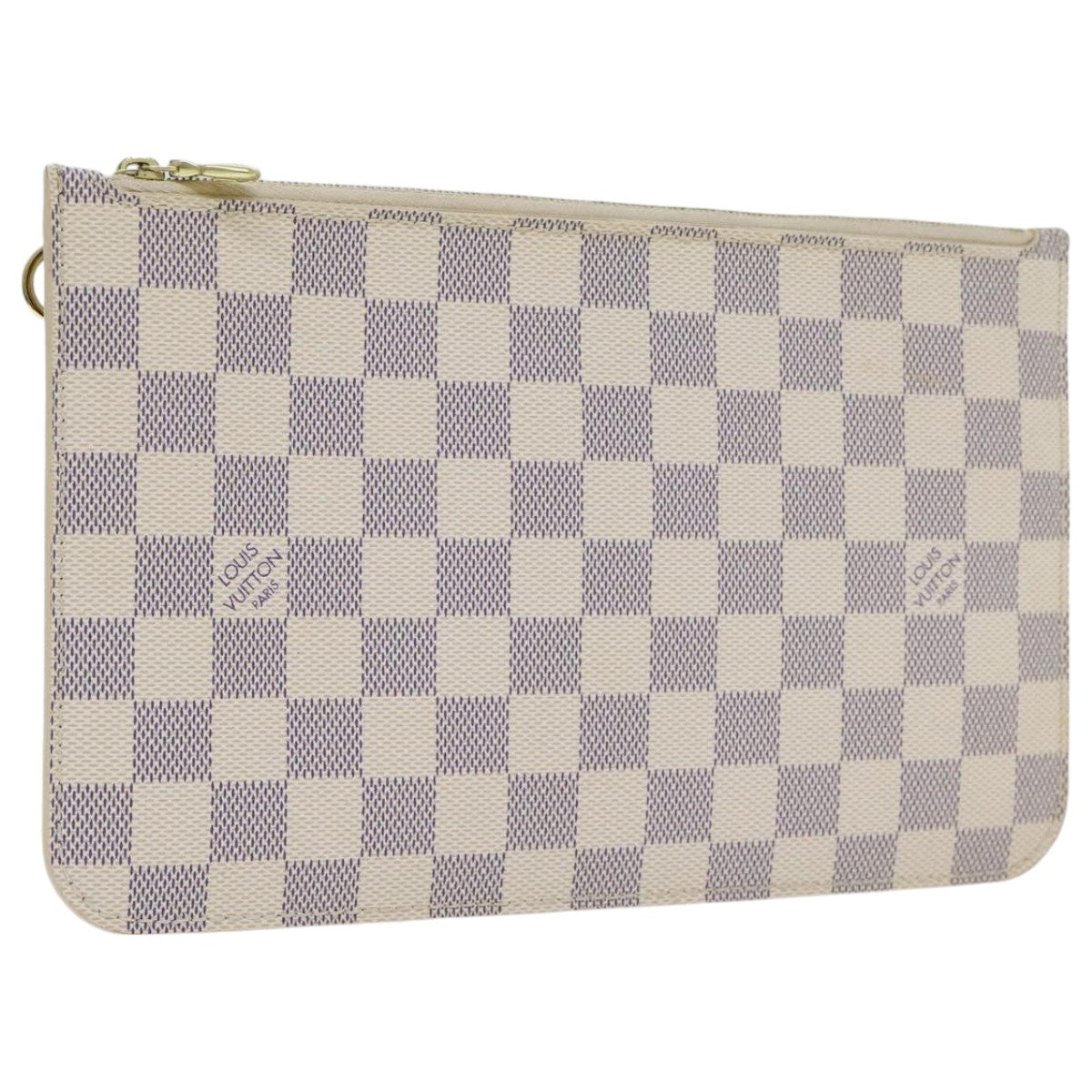 LOUIS VUITTON Damier Azur Neverfull MM Pouch Pouch LV Auth 94539