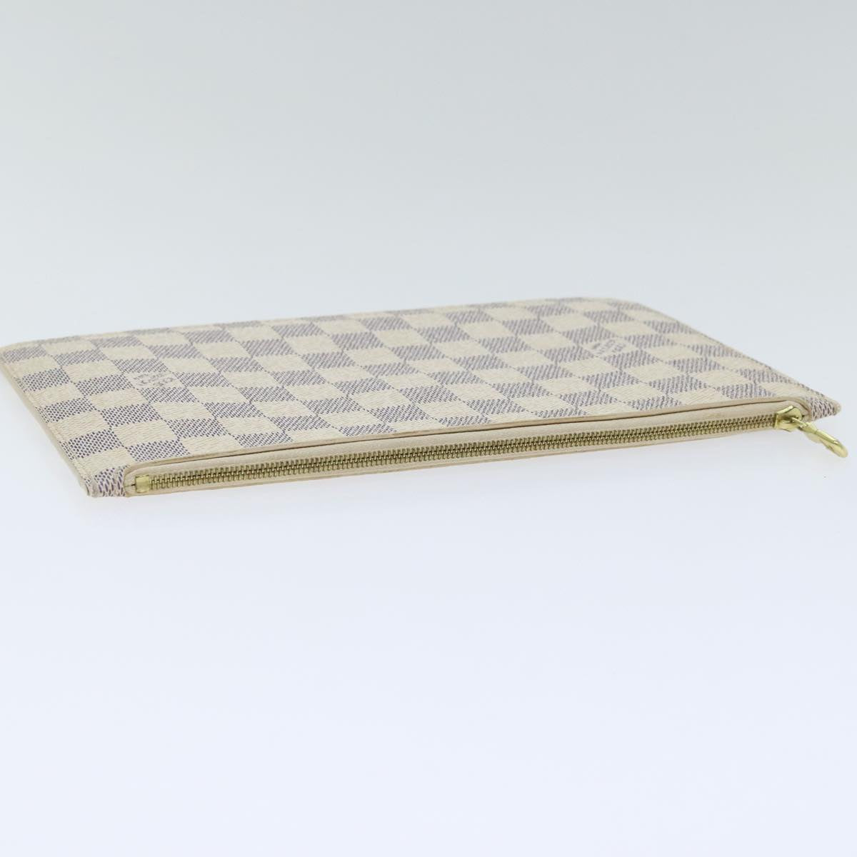 LOUIS VUITTON Damier Azur Neverfull MM Pouch Pouch LV Auth 94539