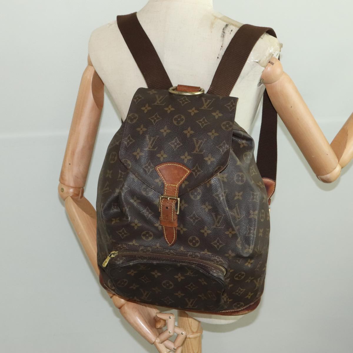 LOUIS VUITTON Monogram Montsouris GM Backpack M51135 LV Auth 94586