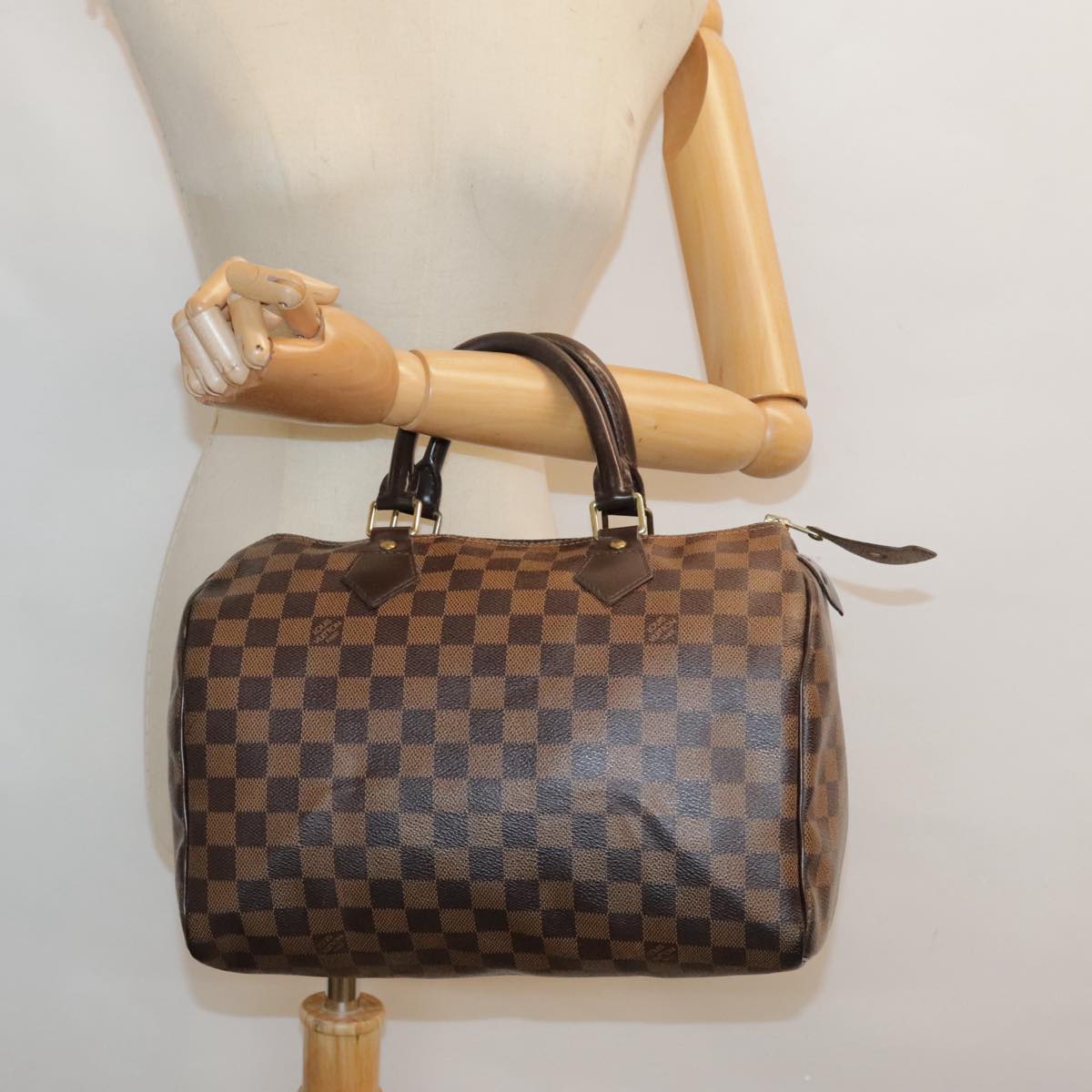 LOUIS VUITTON Damier Ebene Speedy 30 Hand Bag N41364 LV Auth 94602