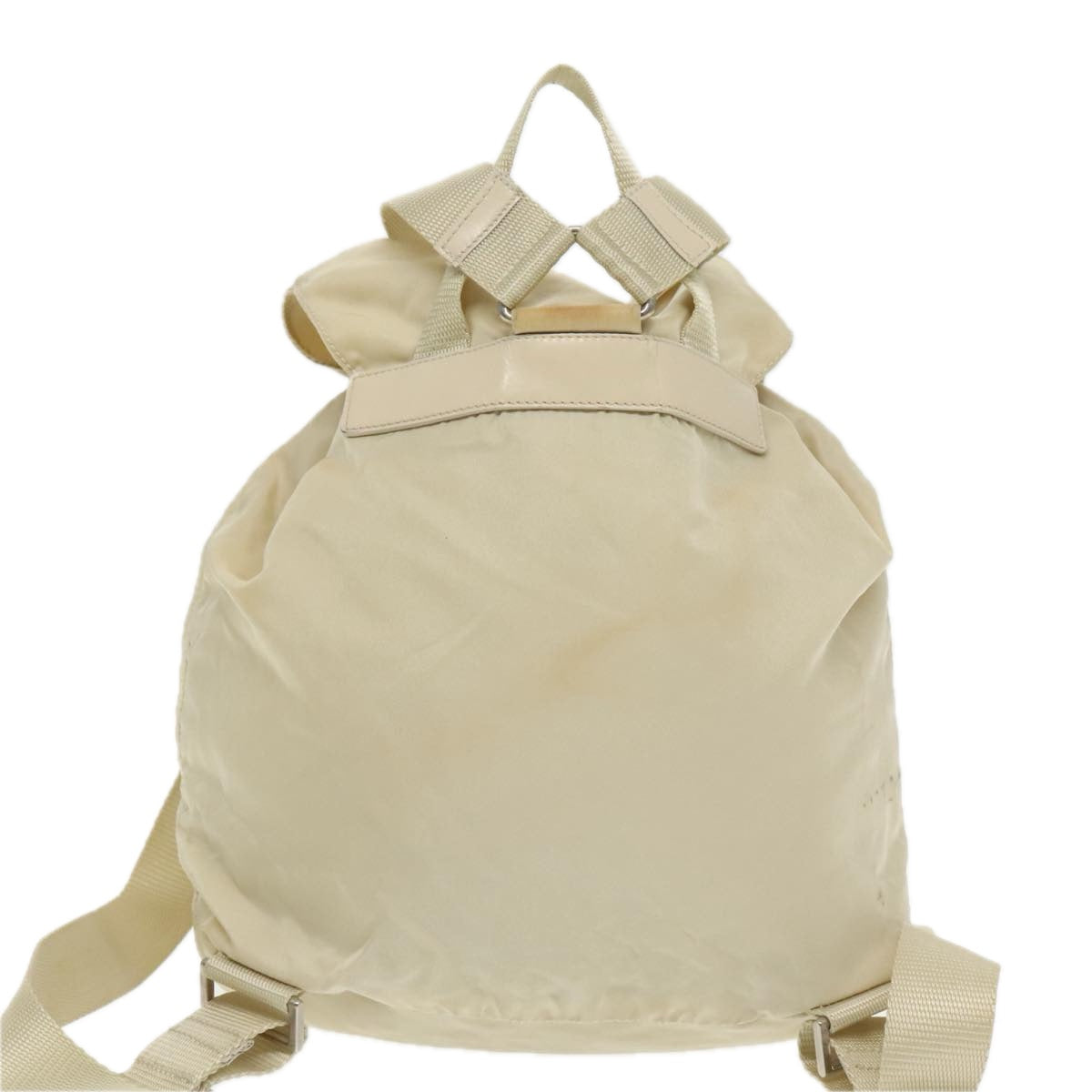 PRADA Backpack Nylon White Silver Auth 94696