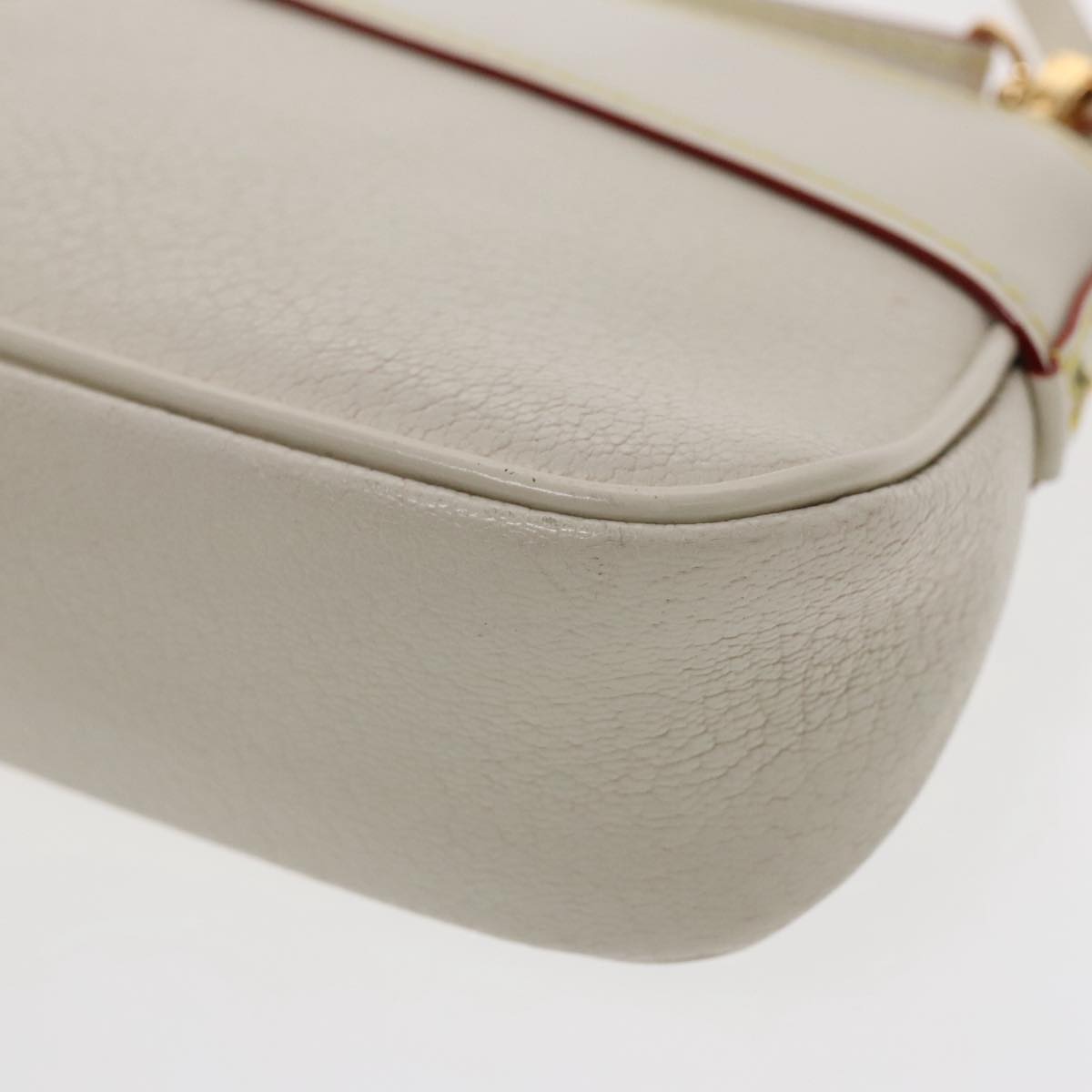 LOUIS VUITTON Suhari Lockit Clutch Bag Leather White M95629 LV Auth 94716V