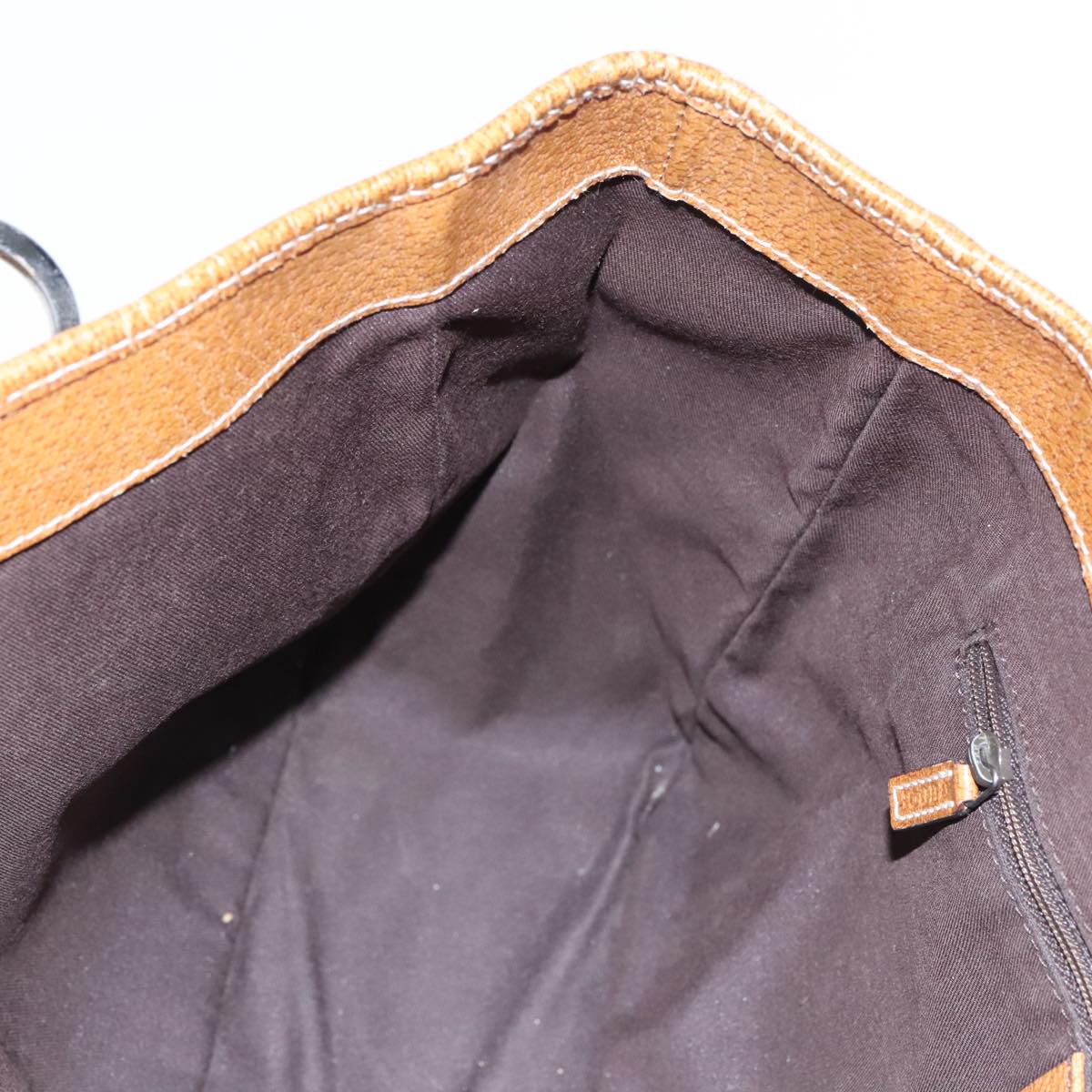 GUCCI GG Canvas Hand Bag Brown Silver 113019 3444 Auth 94718