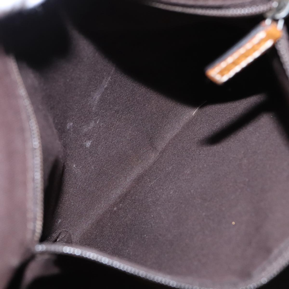 GUCCI GG Canvas Hand Bag Brown Silver 113019 3444 Auth 94718