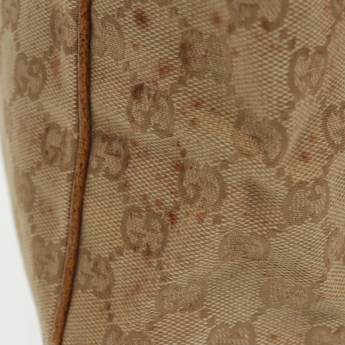 GUCCI GG Canvas Hand Bag Brown Silver 113019 3444 Auth 94718