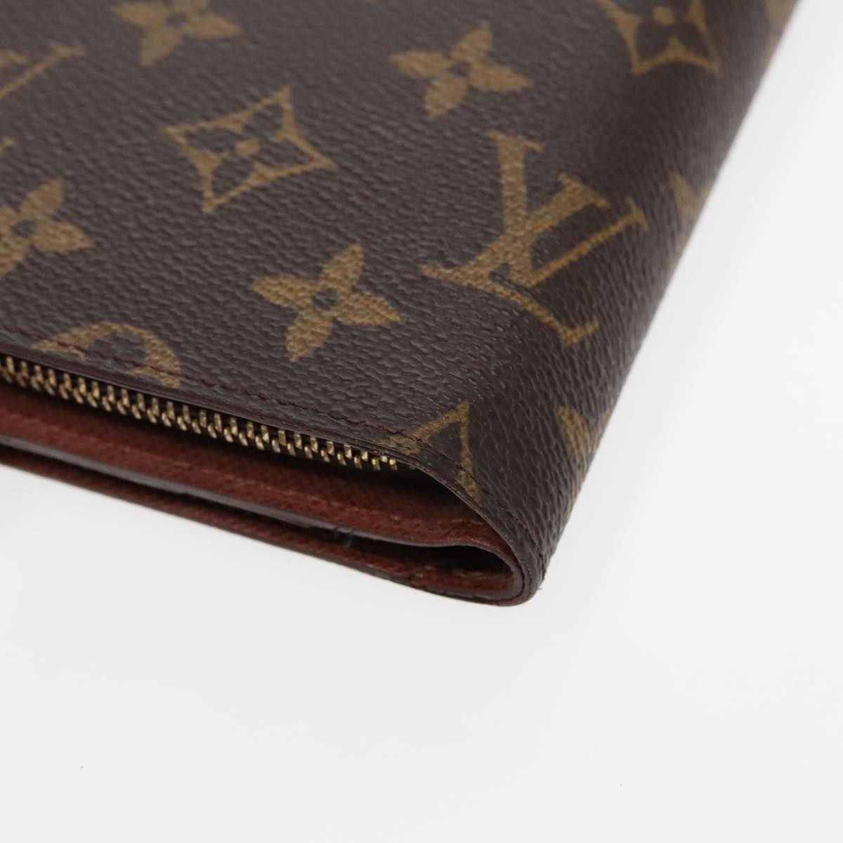 LOUIS VUITTON Monogram Porto Papie Zip Wallet M61207 LV Auth 94739