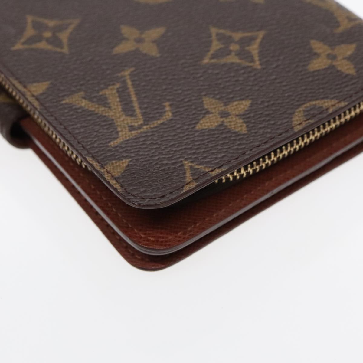 LOUIS VUITTON Monogram Porto Papie Zip Wallet M61207 LV Auth 94739