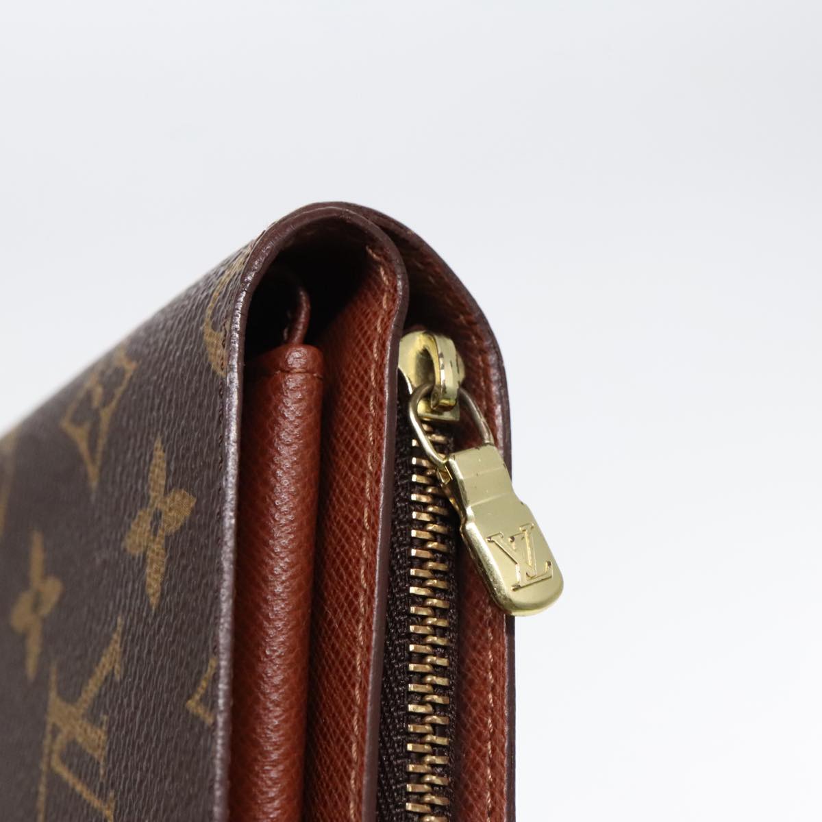 LOUIS VUITTON Monogram Porto Papie Zip Wallet M61207 LV Auth 94739