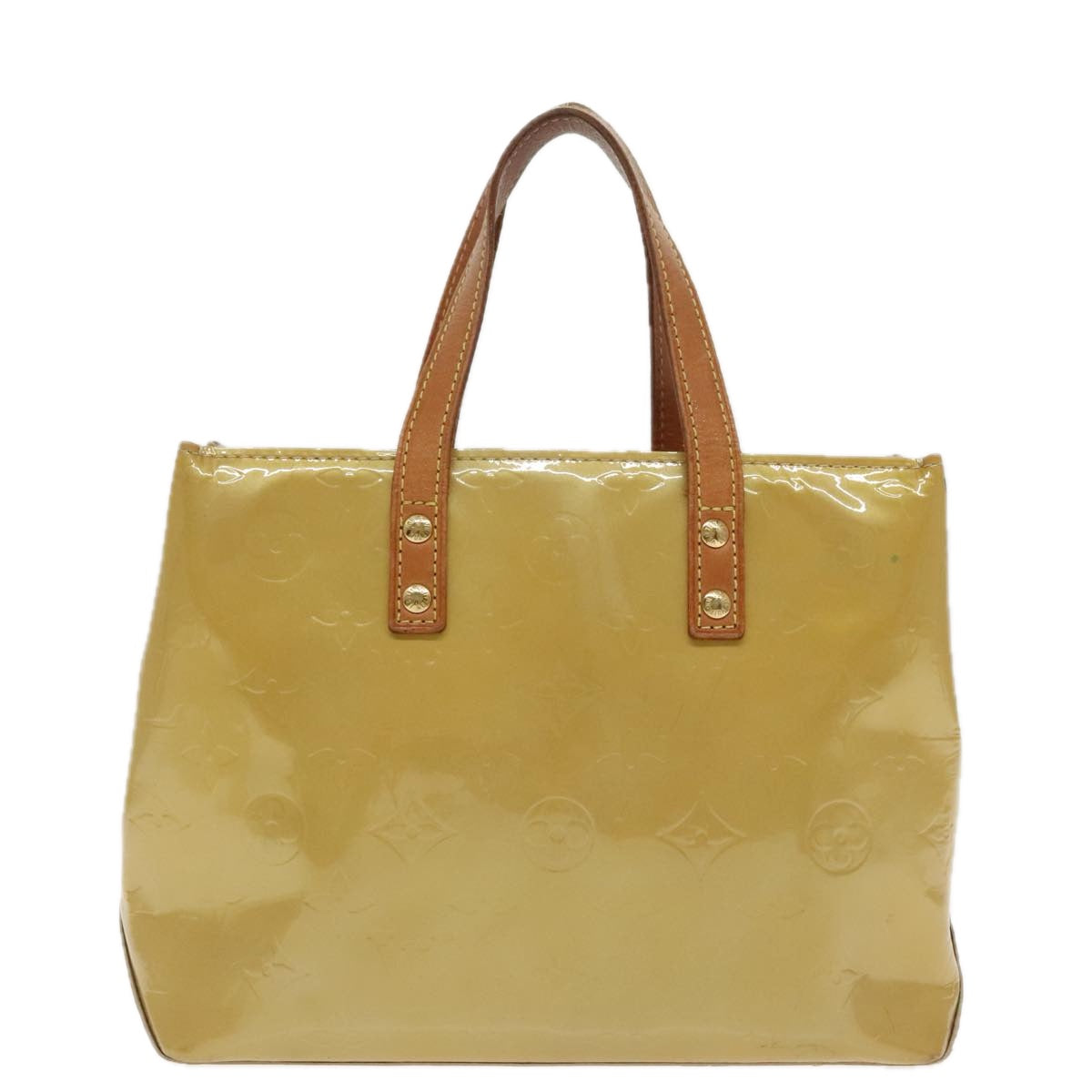 LOUIS VUITTON Monogram Vernis Reade PM Hand Bag Beige M91334 LV Auth 94767