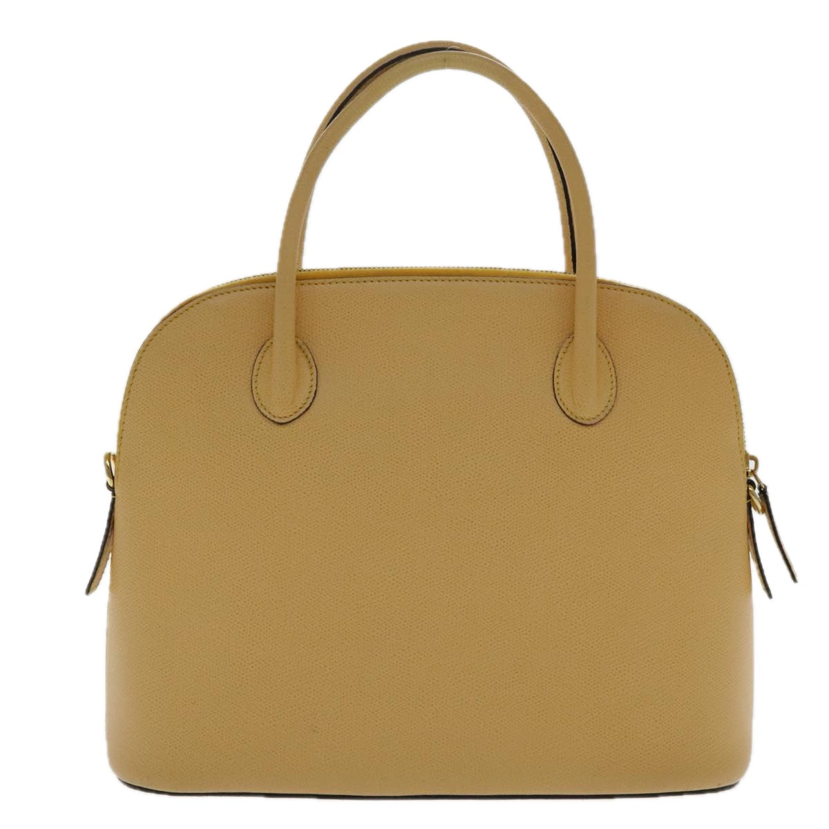 CELINE Hand Bag Leather Yellow Gold Auth 94782