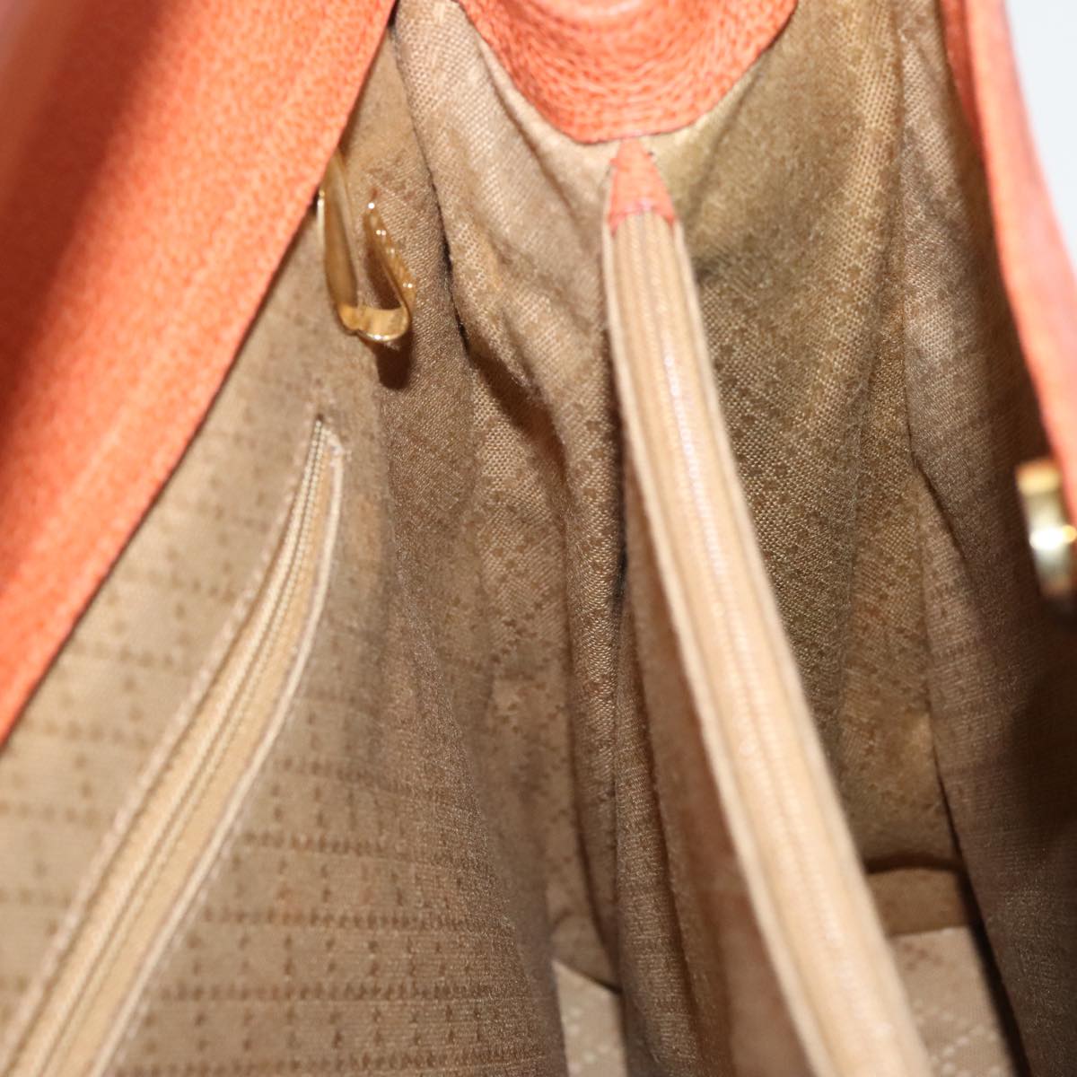 GUCCI Bamboo Hand Bag Suede 2way Orange Gold 002 123 0322 Auth 94808
