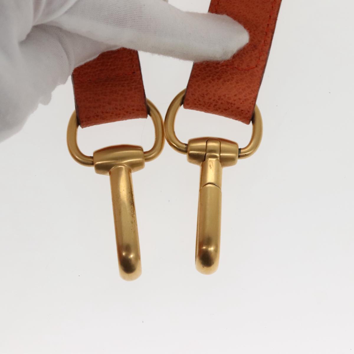 GUCCI Bamboo Hand Bag Suede 2way Orange Gold 002 123 0322 Auth 94808