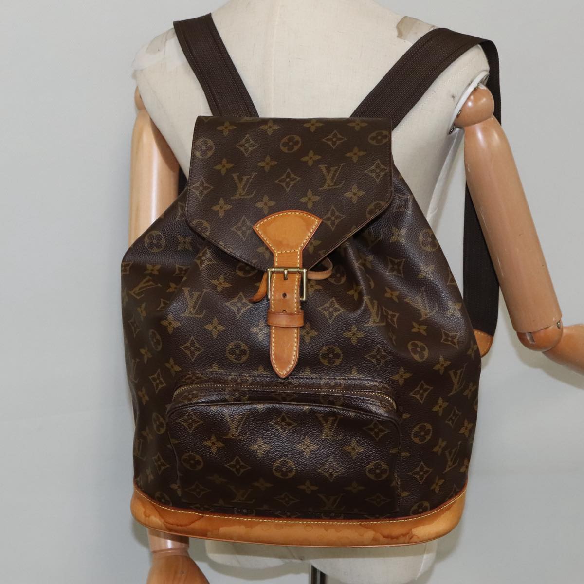 LOUIS VUITTON Monogram Montsouris GM Backpack M51135 LV Auth 94814