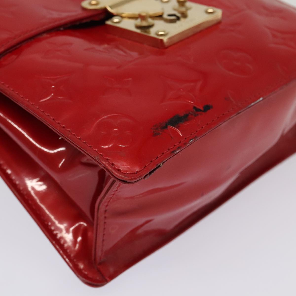 LOUIS VUITTON Monogram Vernis Spring Street Hand Bag Red M91135 LV Auth 94909