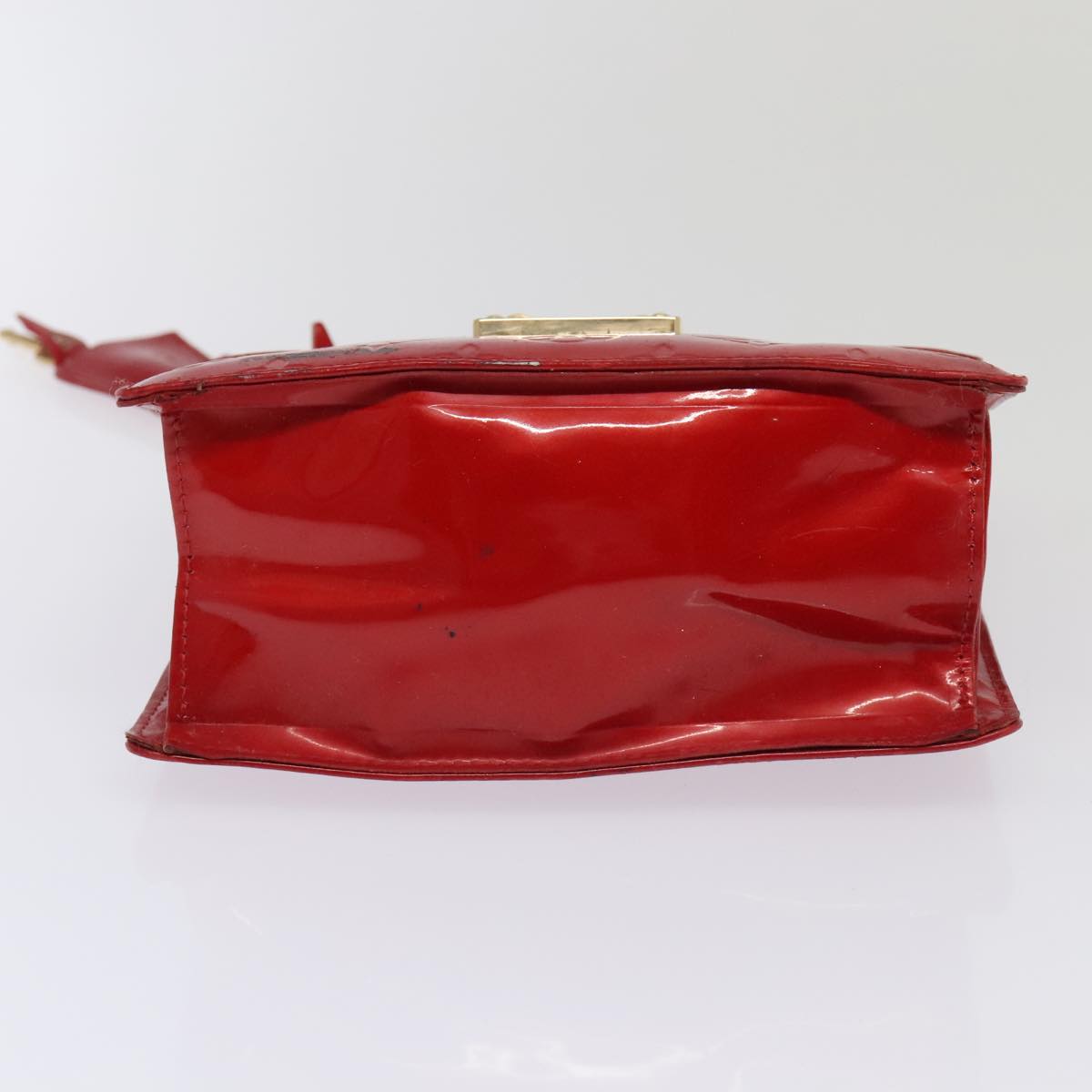 LOUIS VUITTON Monogram Vernis Spring Street Hand Bag Red M91135 LV Auth 94909