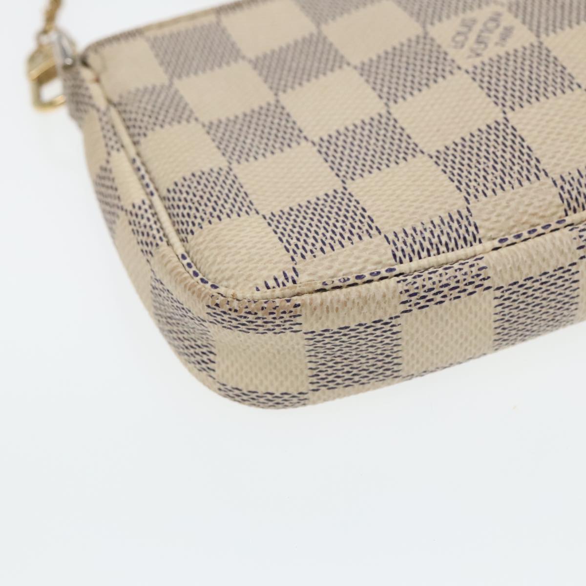 LOUIS VUITTON Damier Azur Mini Pochette Accessoires Pouch N63005 LV Auth 94931