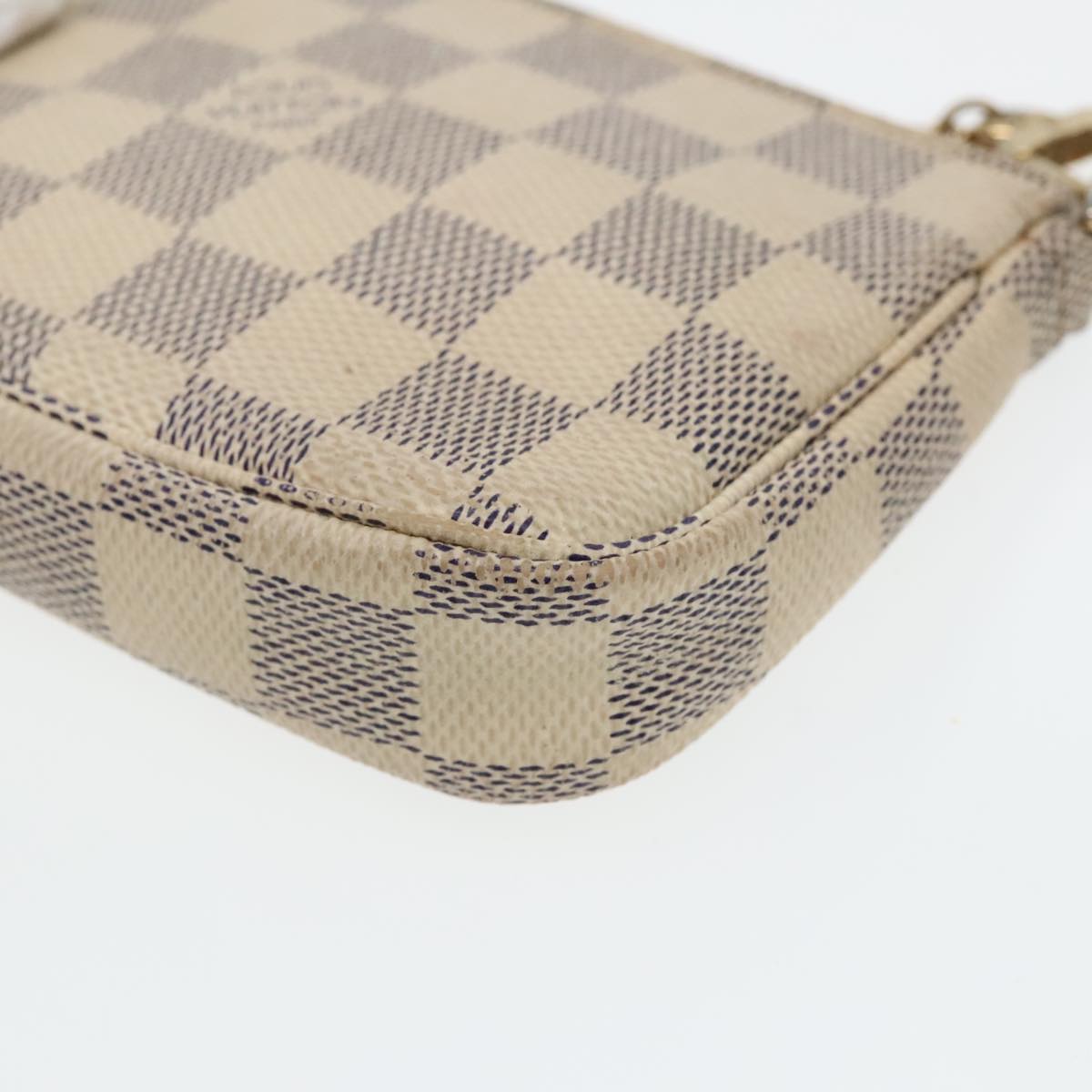 LOUIS VUITTON Damier Azur Mini Pochette Accessoires Pouch N63005 LV Auth 94931