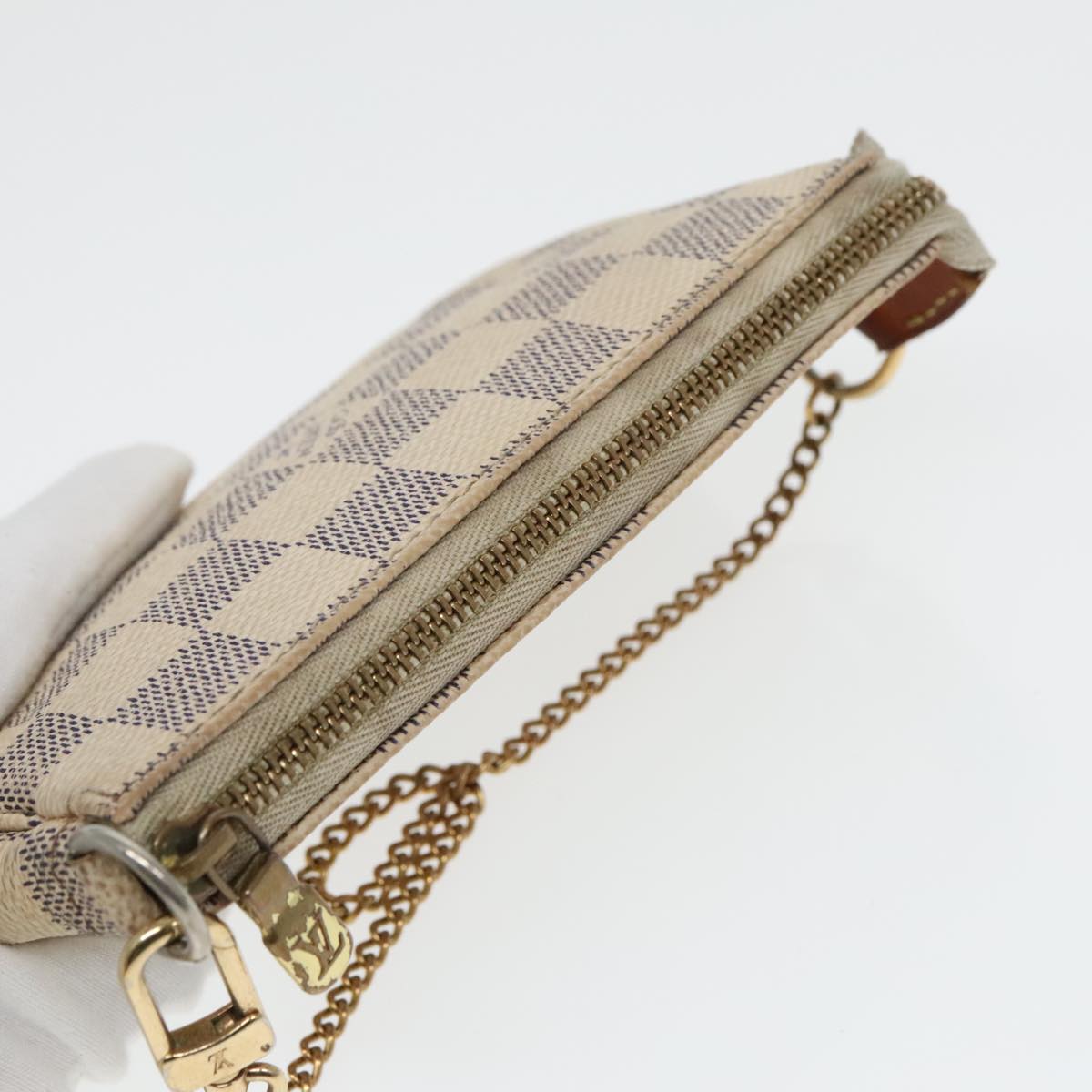 LOUIS VUITTON Damier Azur Mini Pochette Accessoires Pouch N63005 LV Auth 94931