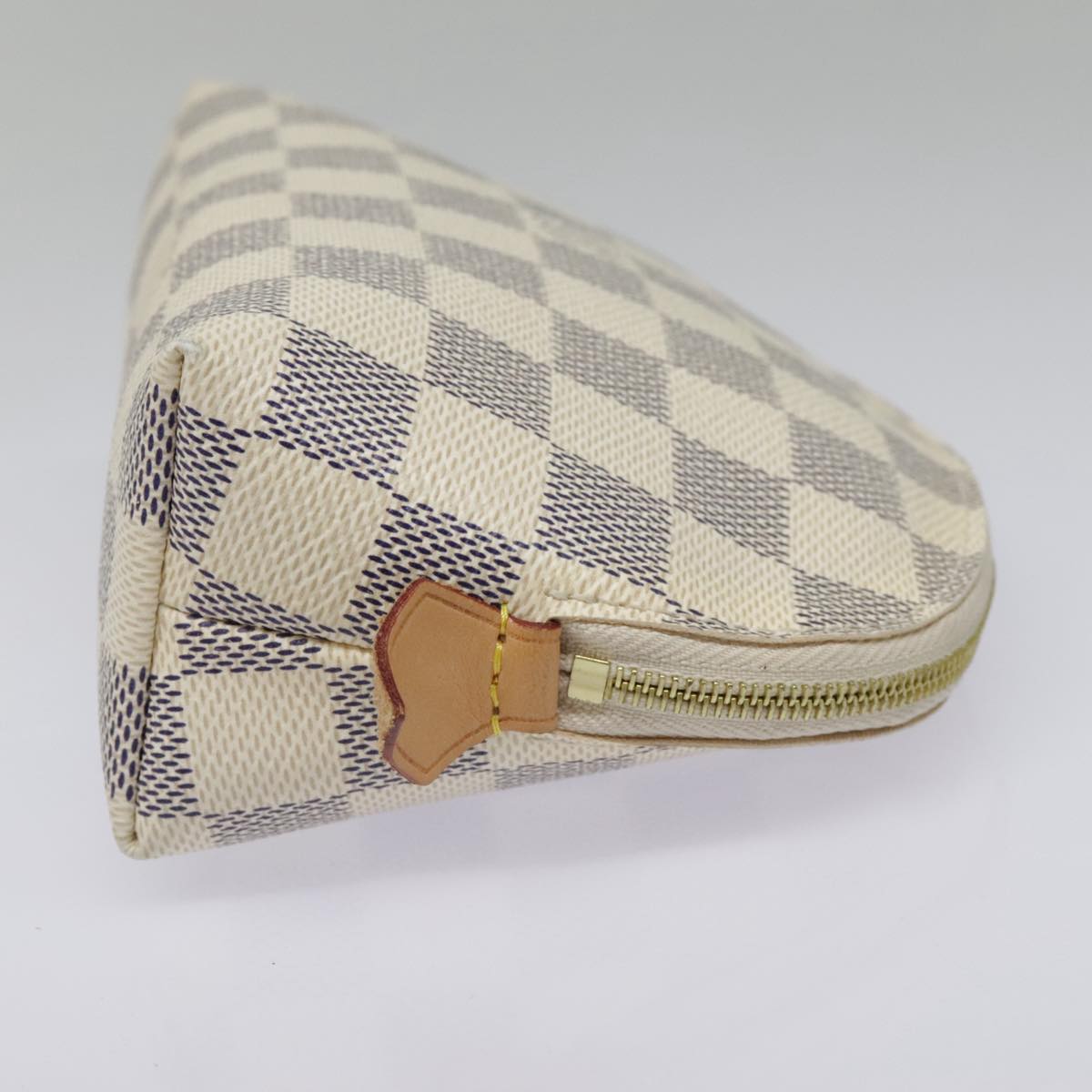 LOUIS VUITTON Damier Azur Pochette Cosmetic PM Pouch N60024 LV Auth 94941