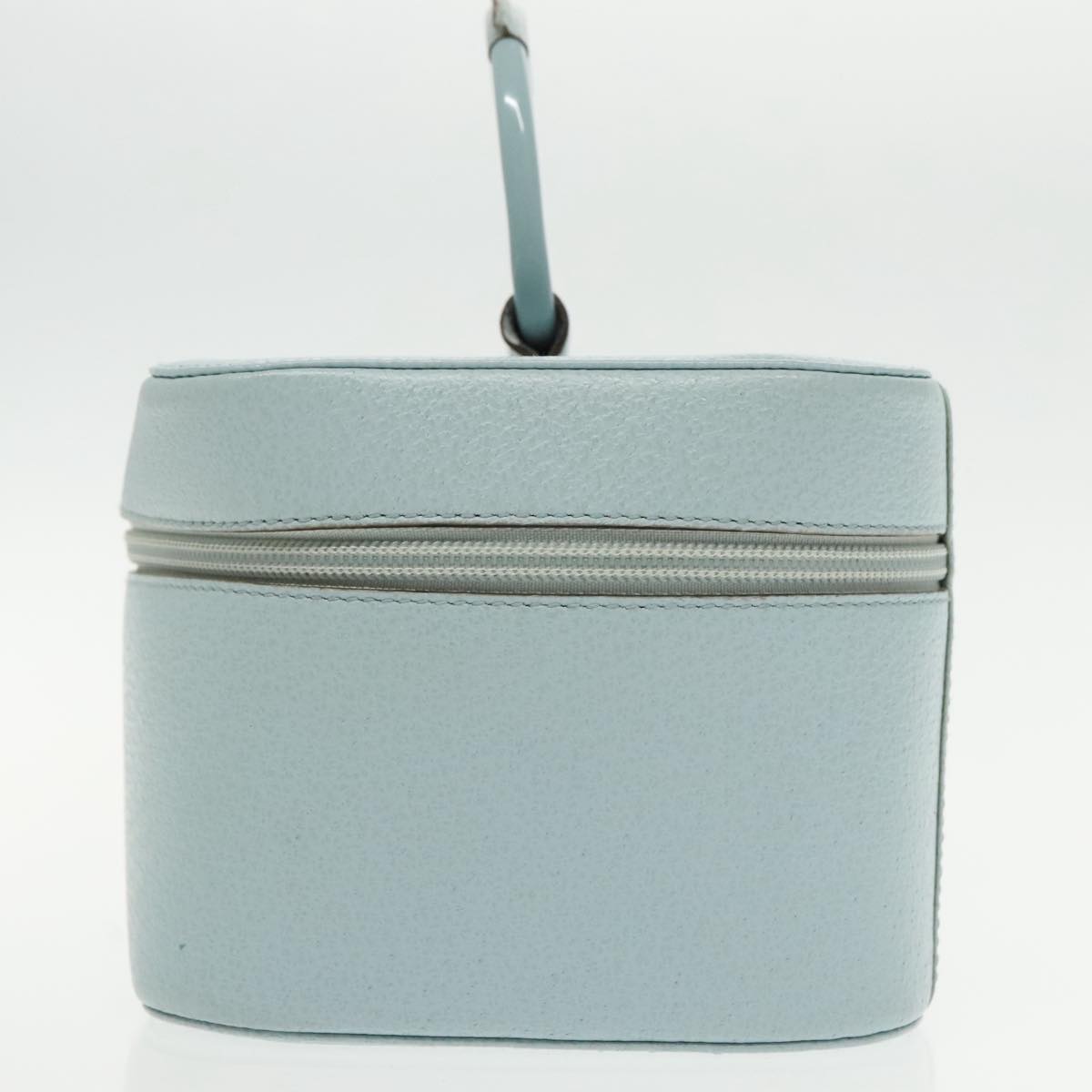 GUCCI Vanity Cosmetic Pouch Leather Light Blue Silver 039 1705 0710 Auth 94997