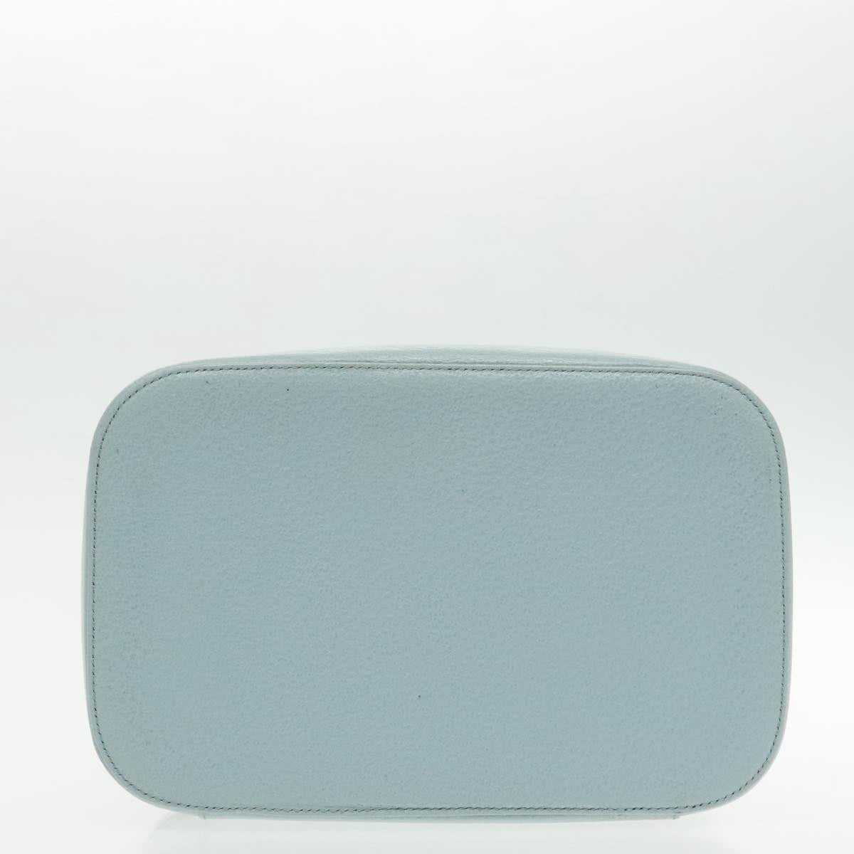 GUCCI Vanity Cosmetic Pouch Leather Light Blue Silver 039 1705 0710 Auth 94997