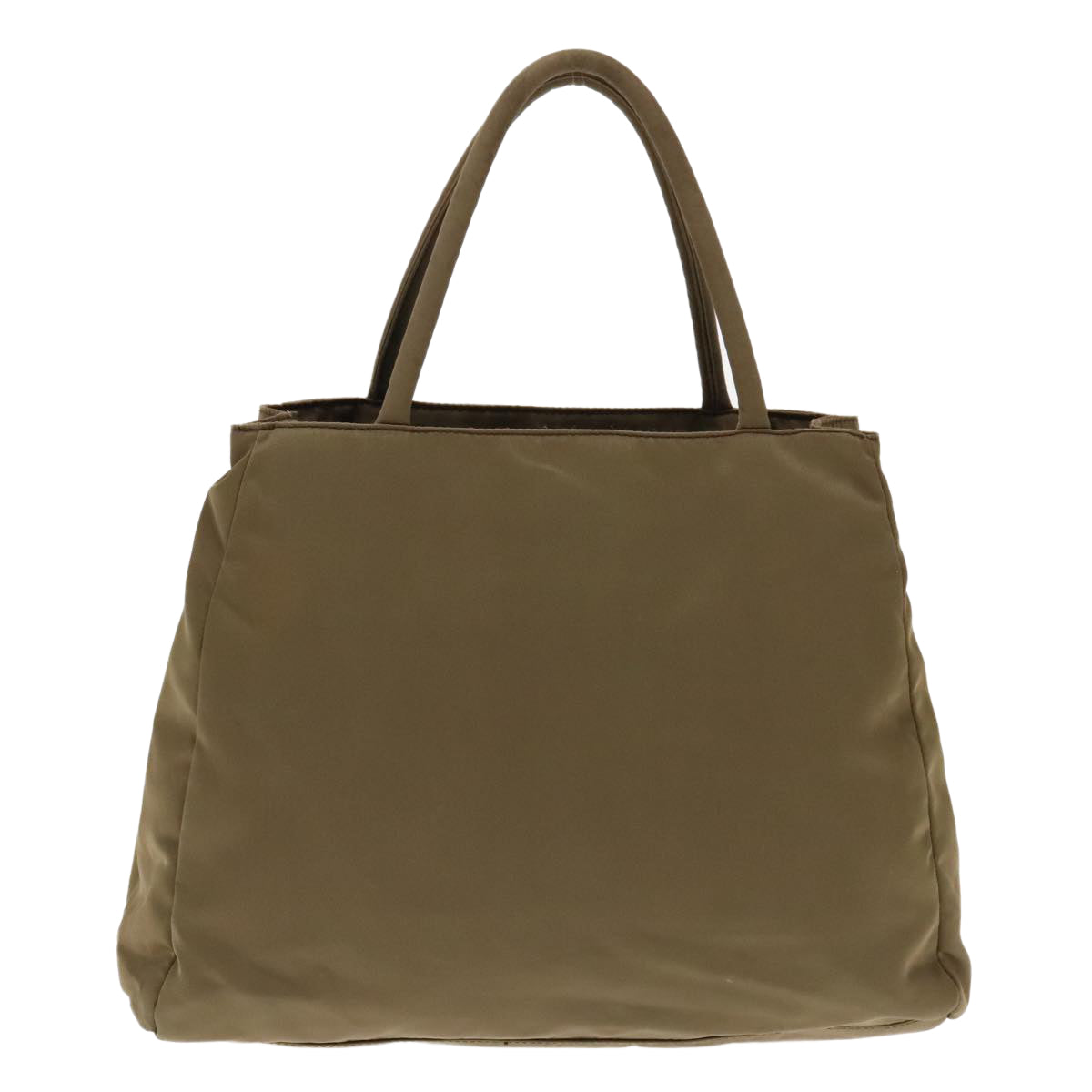 PRADA Hand Bag Nylon Khaki Silver Auth 95022