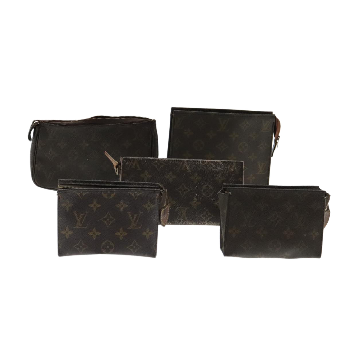 LOUIS VUITTON Monogram Pouch 5Set LV Auth 95097