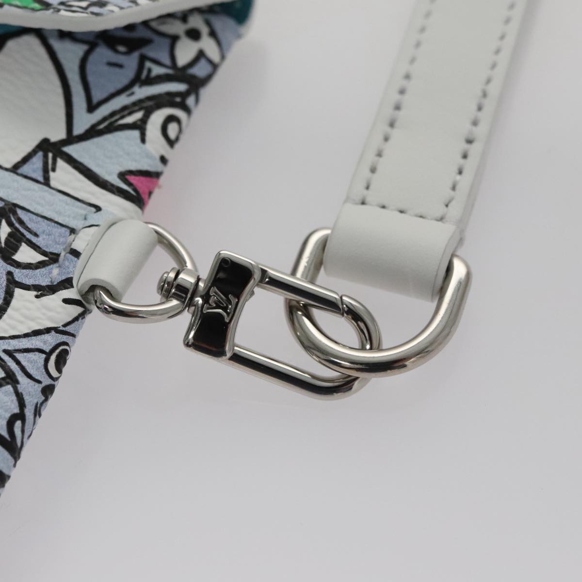 LOUIS VUITTON Monogram Comics Trio Amberop Clutch Bag White M82014 Auth 95129SM