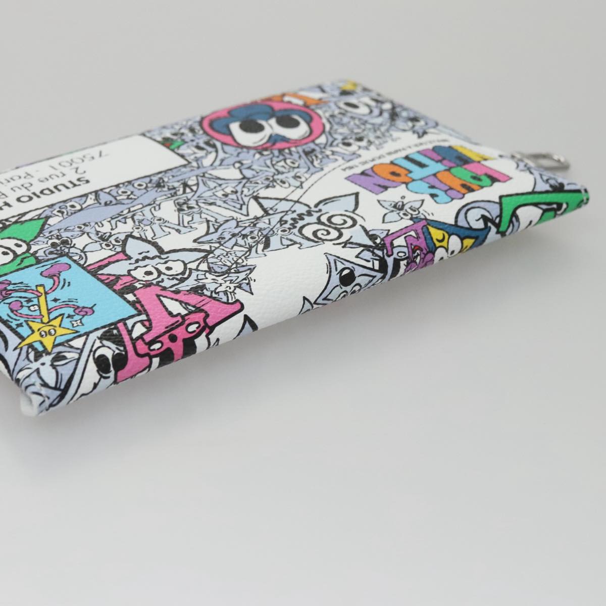 LOUIS VUITTON Monogram Comics Trio Amberop Clutch Bag White M82014 Auth 95129S
